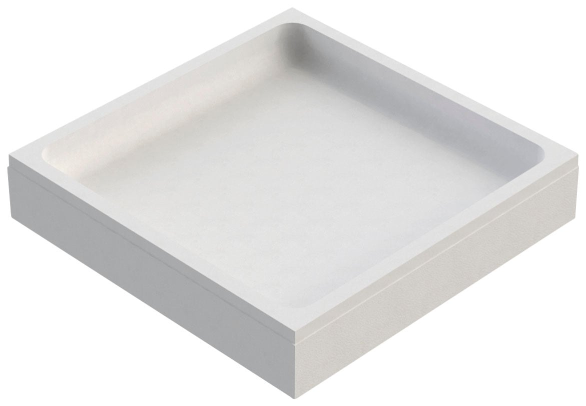 OTTOFOND Receveur de douche Ensemble,  90x90x3 cm, avec support de bac, garniture de vidange et bande d'étanchéité