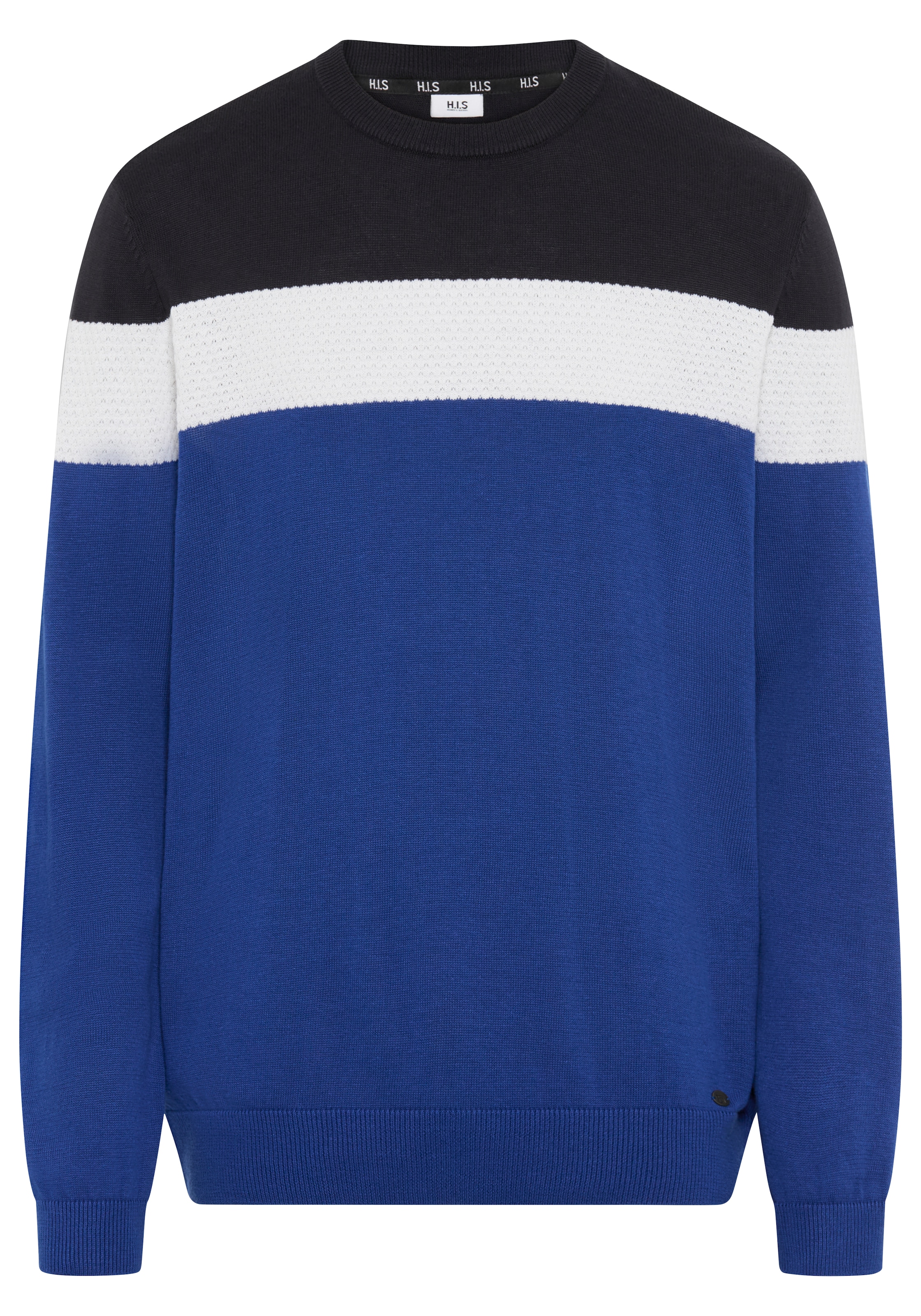 H.I.S Rundhalspullover »neue Farben!«, Colorblocking, in leichter Strickqualität