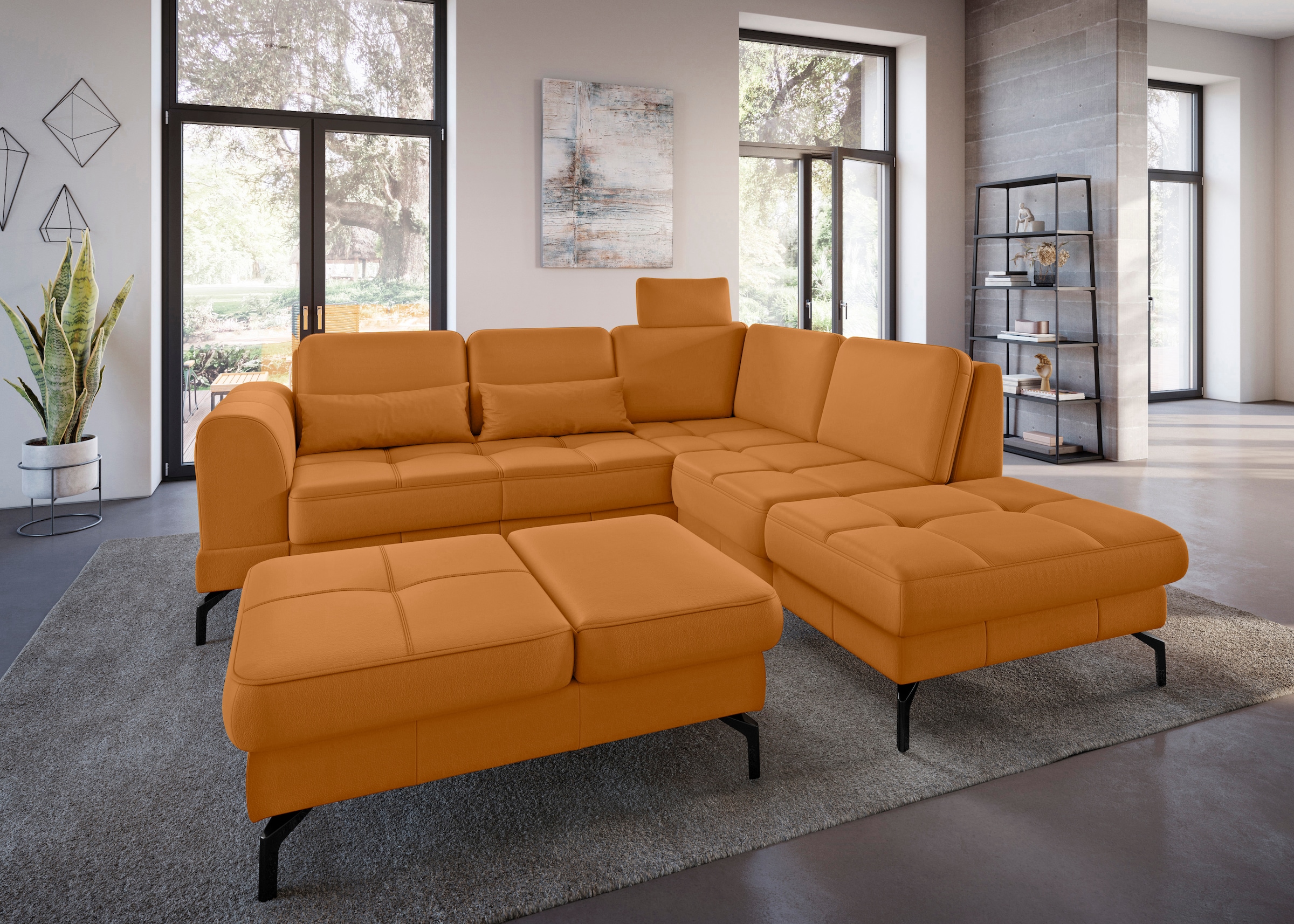 Image of sit&more Ecksofa "Bendigo L-Form" inklusive Sitztiefenverstellung, Bodenfreiheit 15 cm, in 2 Fussfarben