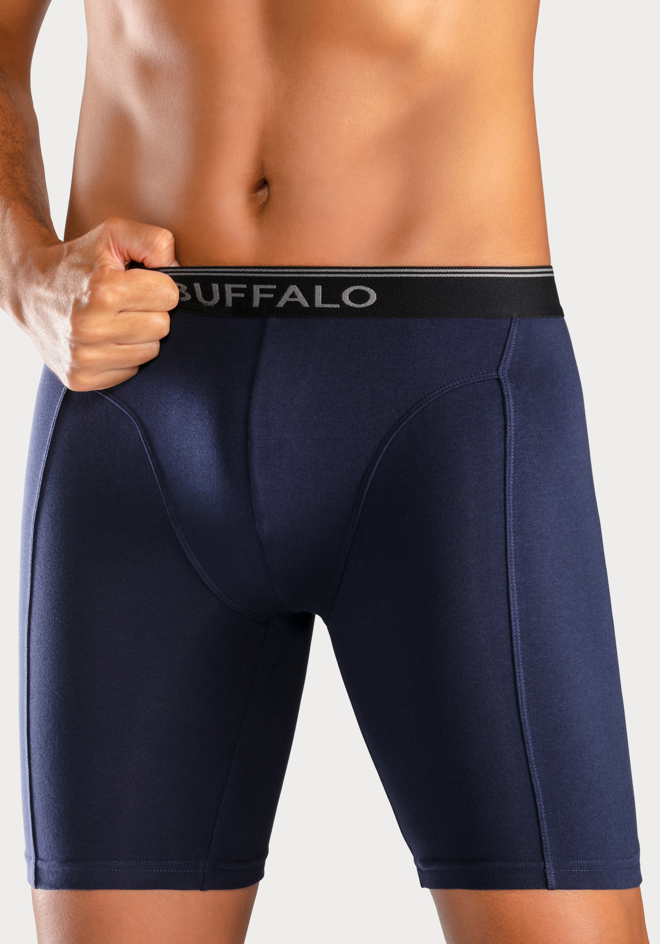 Buffalo Langer Boxer »Boxershorts für Herren«, (Packung, 3 St.), in langer Form ideal auch für Sport und Trekking