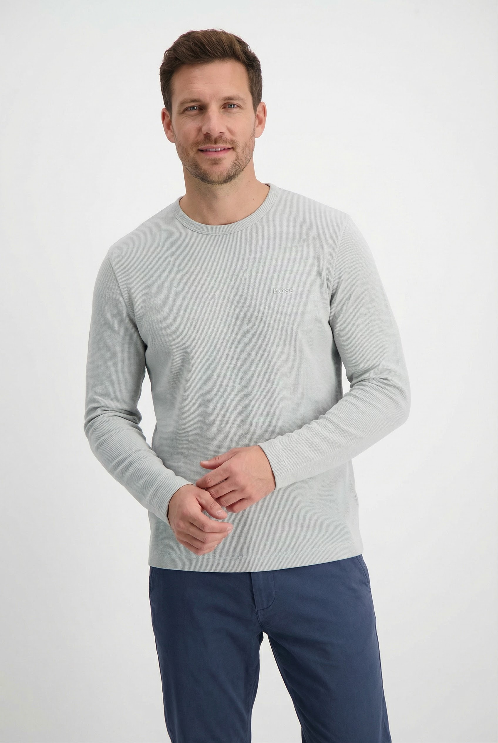 Image of BOSS ORANGE Langarmshirt "Tempesto" mit BOSS-Stickerei