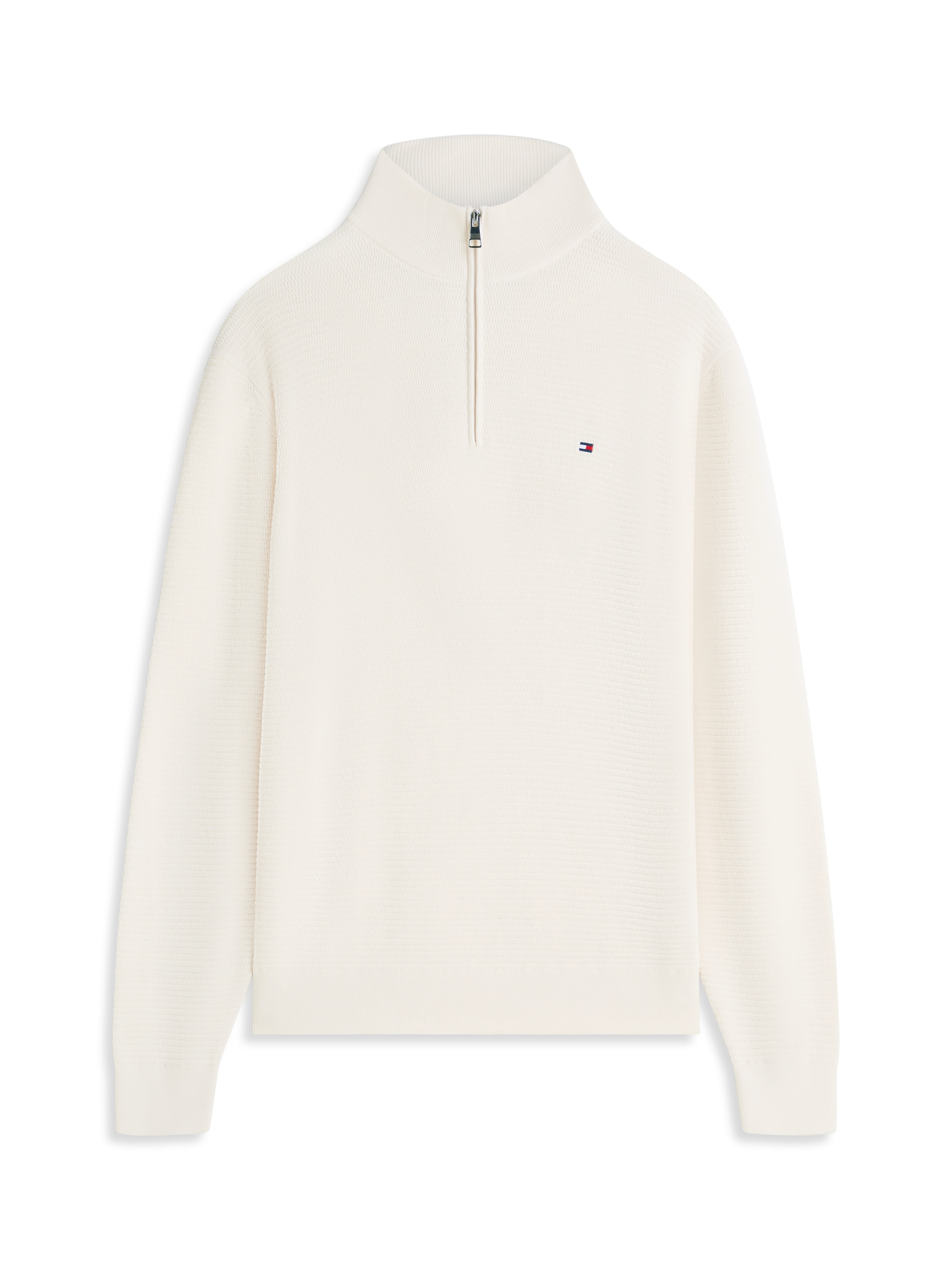 Tommy Hilfiger Pull en tricot »SEASONAL STRUCTURE ZIP MOCK« Regular fit mit Troyerkragen