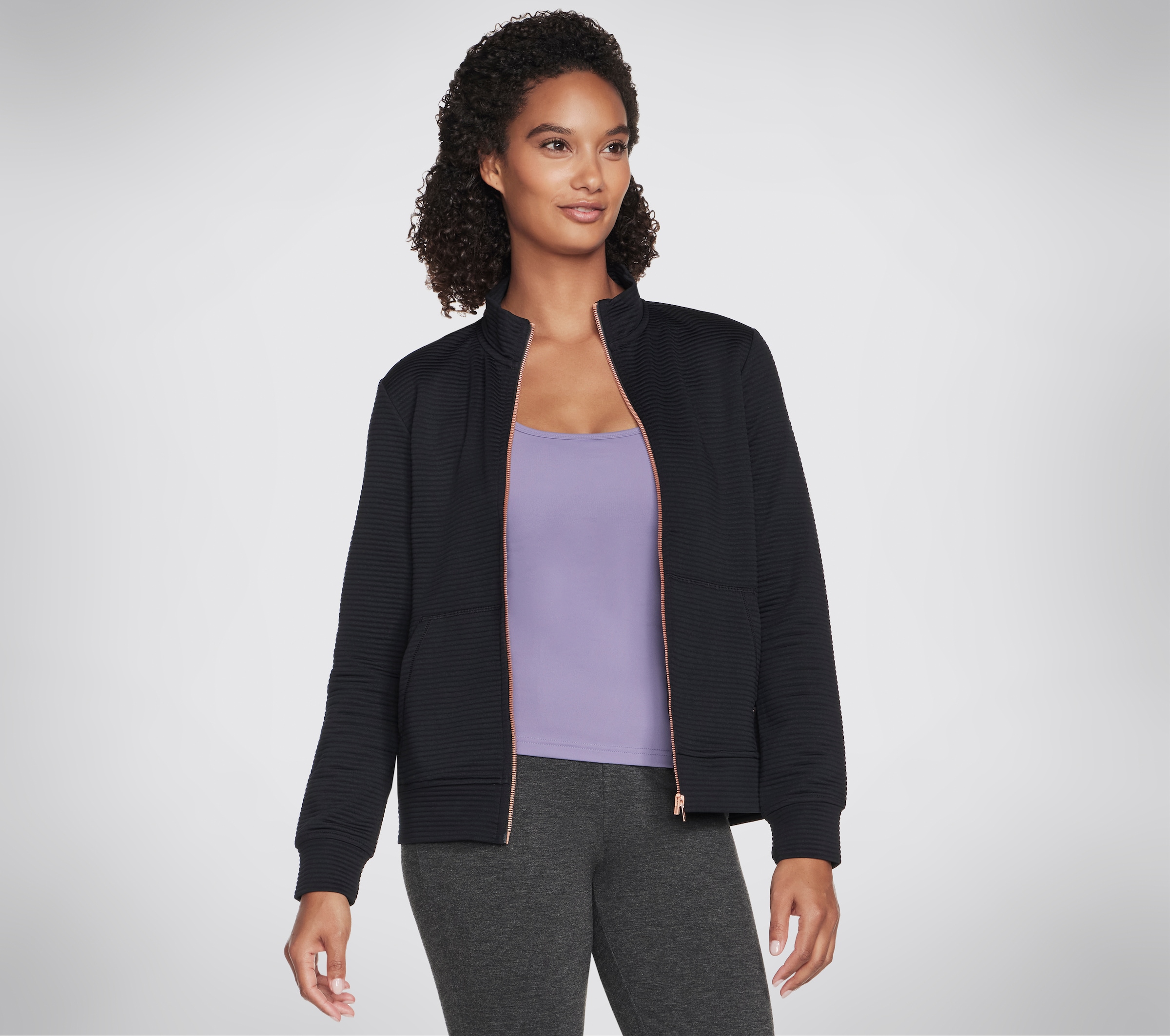 Image of Skechers Trainingsjacke "Womens Jacket" Skech-Sweats™ Soft-Fleece, Stehkragen, Geteilte Kängurutasche