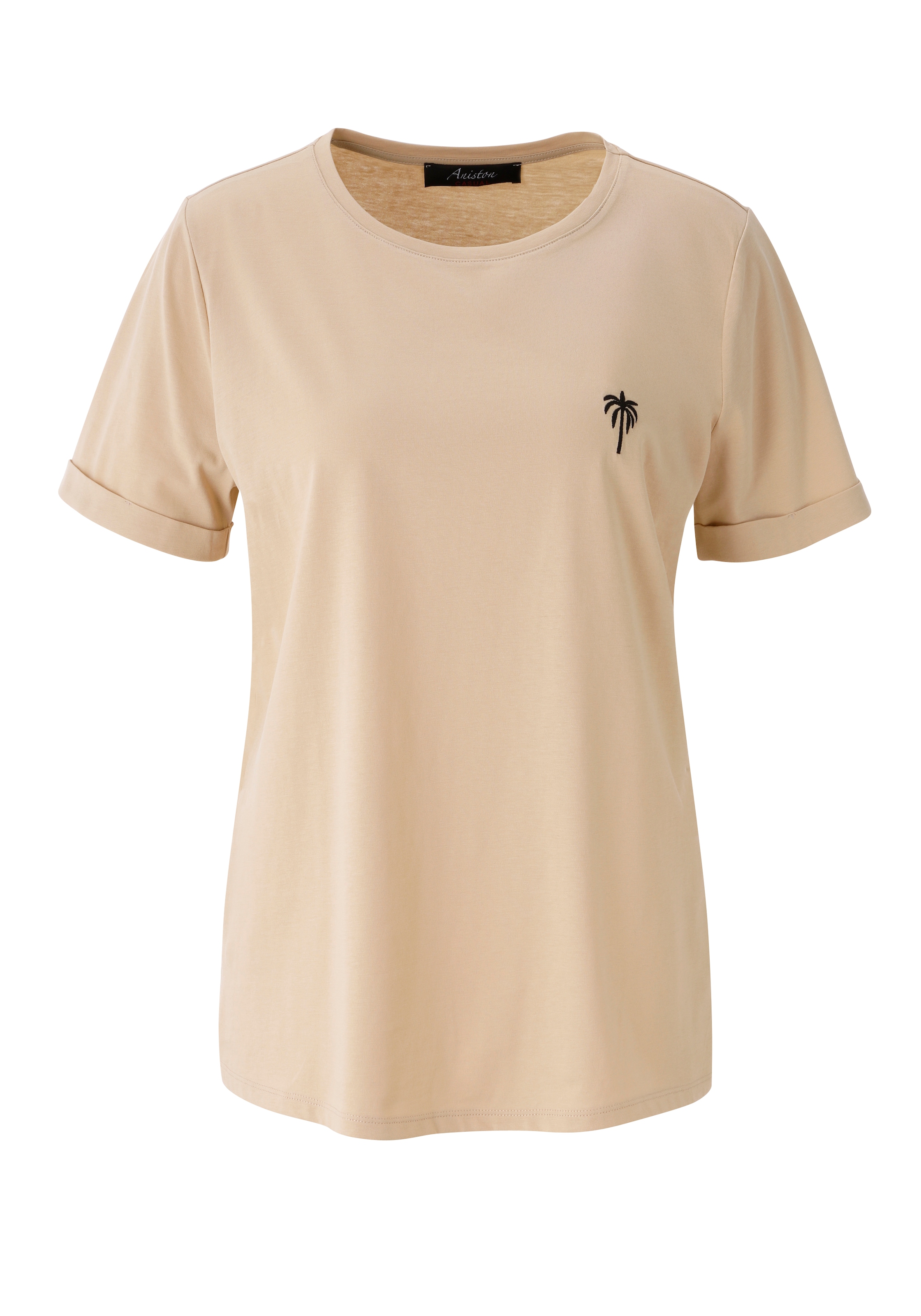 Aniston CASUAL T-Shirt mit aufgestickter Palme