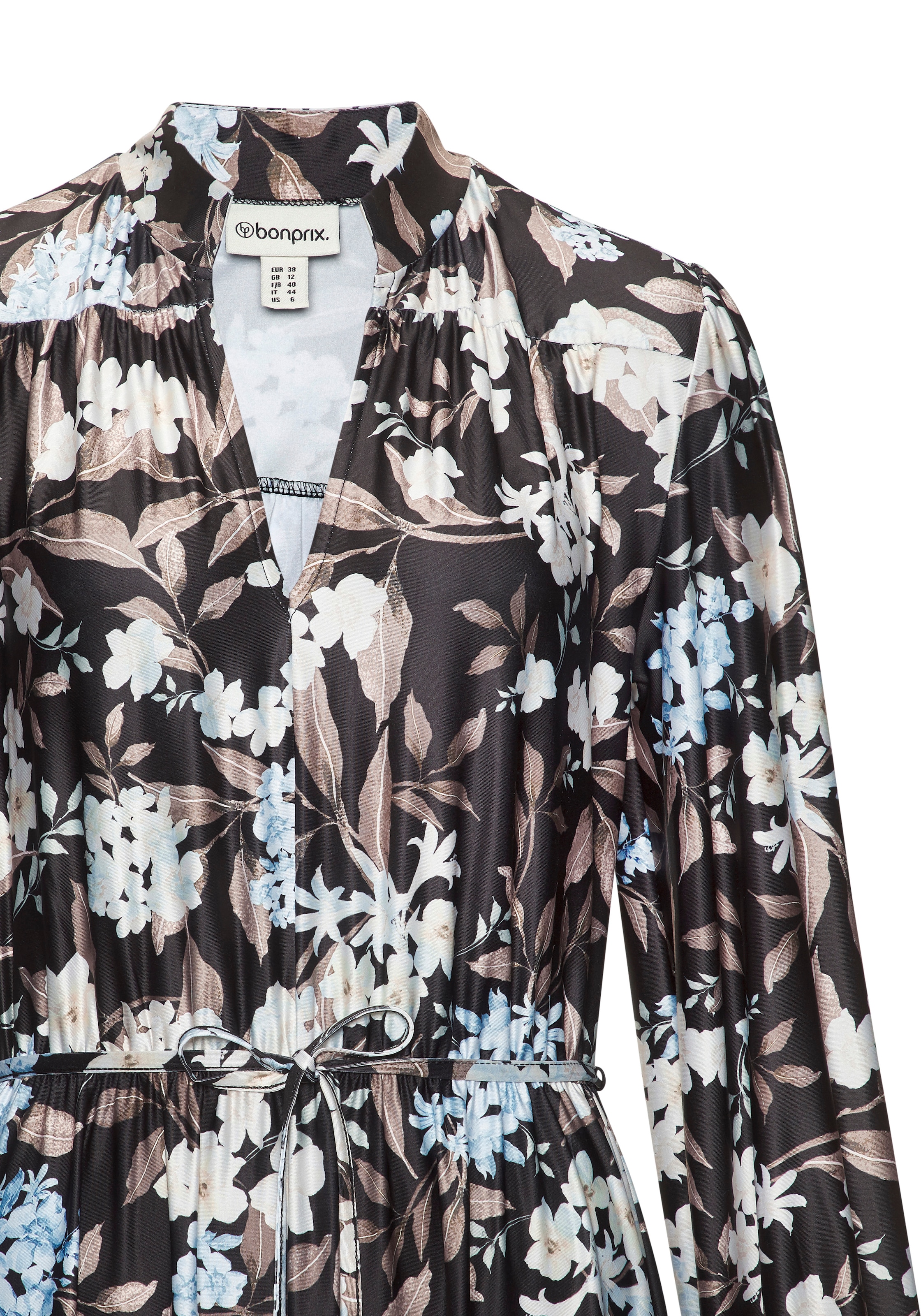 LASCANA Midikleid mit Bindegürtel,  Ohne Taschen aus bügelfreier Qualität