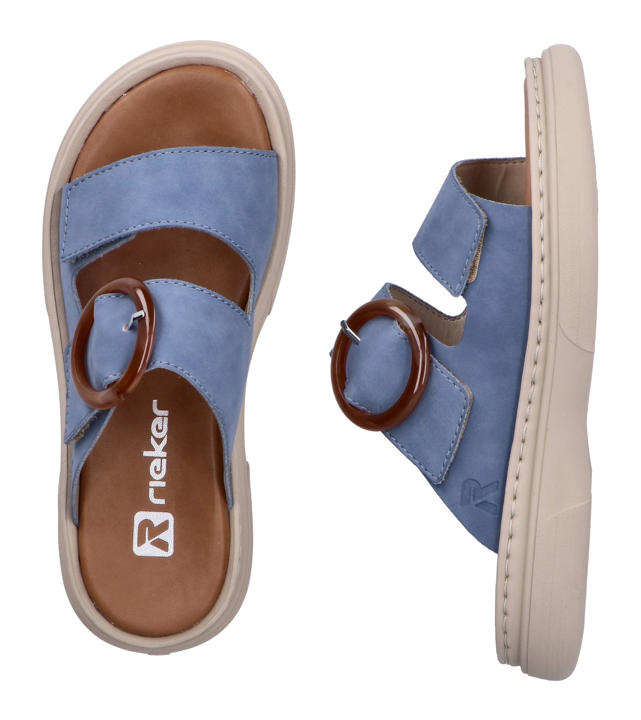 Rieker Pantolette  chaussure d'été, chausson, chaussure de plage avec bride velcro