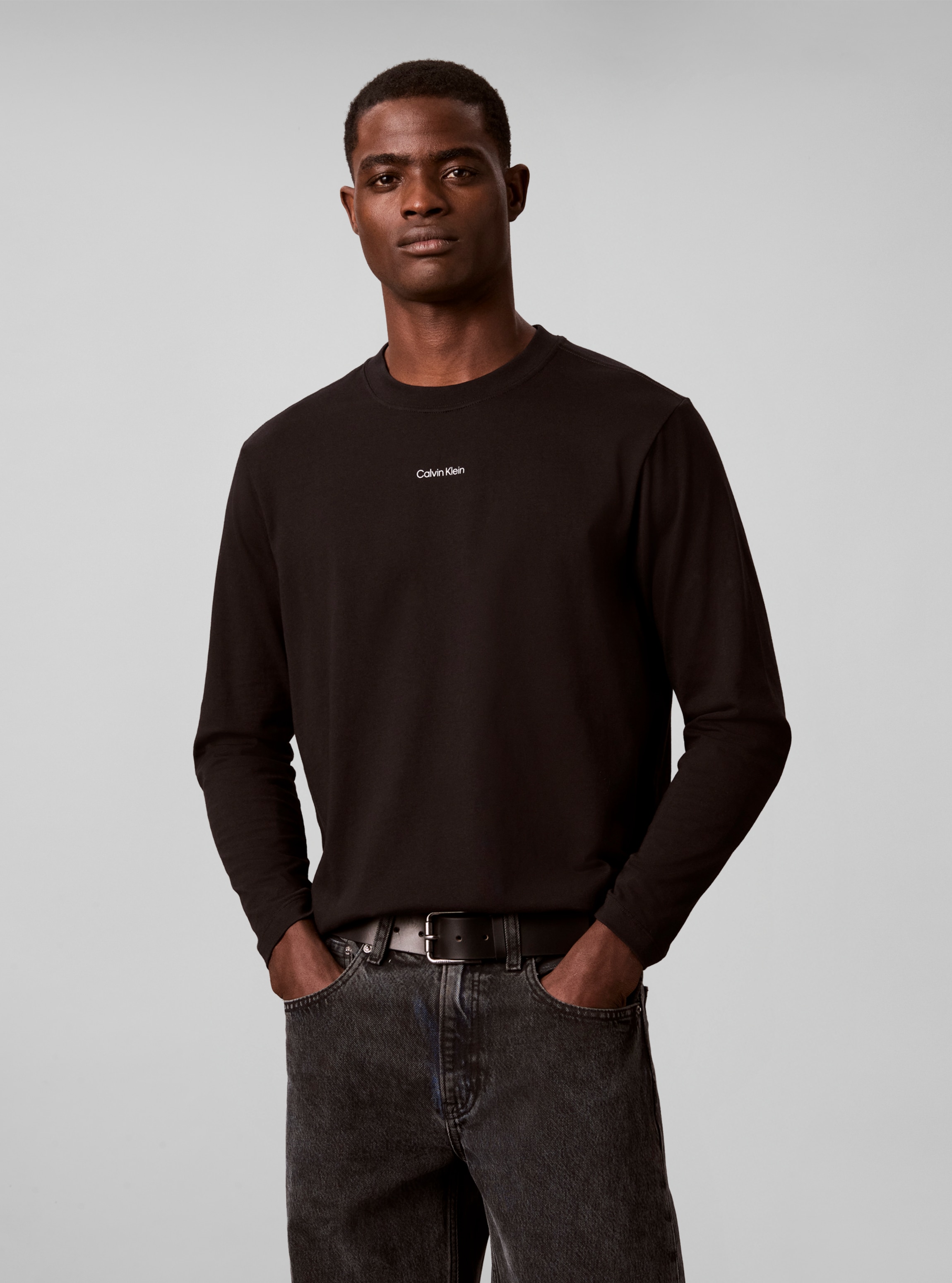 Image of Calvin Klein Langarmshirt "EASY 20S RETRO CALVIN BACK" Regular fit mit Markenprint
