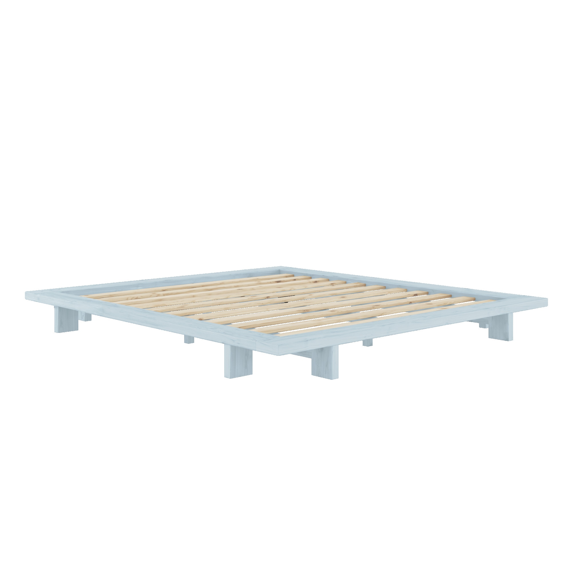 Karup Design Bettgestell »JAPAN BED Bodenbett, Holzrahmen, Futonbett, Jugendbett, Holzbett«, Massivholzbett mit Lattenrost, Kiefer massiv, Doppelbett ohne Kopfteil