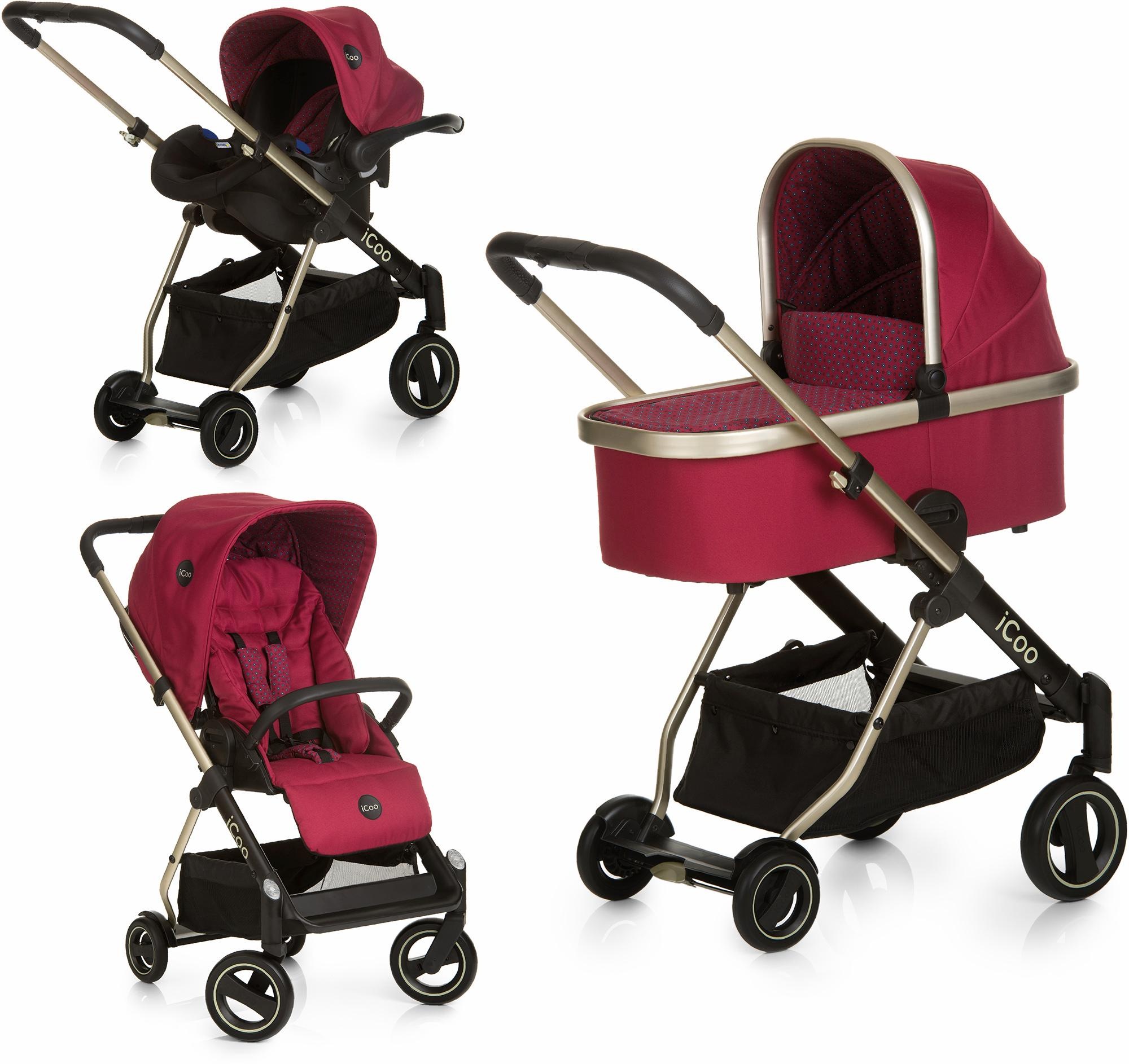 Image of iCoo Kombi-Kinderwagen »Acrobat XL Plus Trio Set Diamond Ruby«, 15 kg, ; Kinderwagen bei Ackermann Versand Schweiz