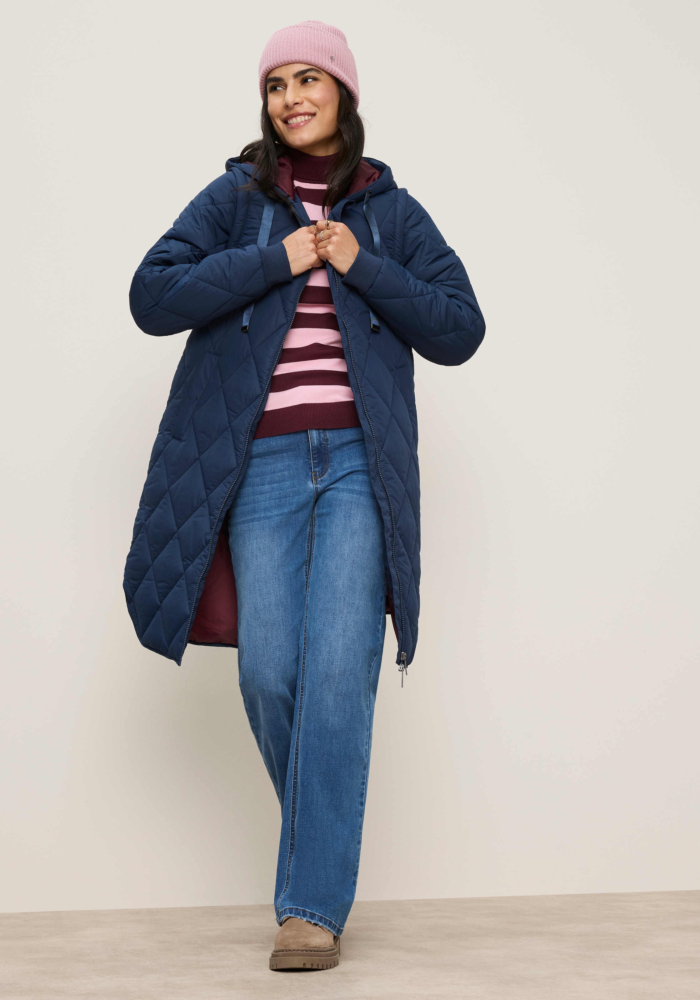 Tamaris Manteau d'hiver avec manches et capuche amovibles - peut aussi se porter en gilet