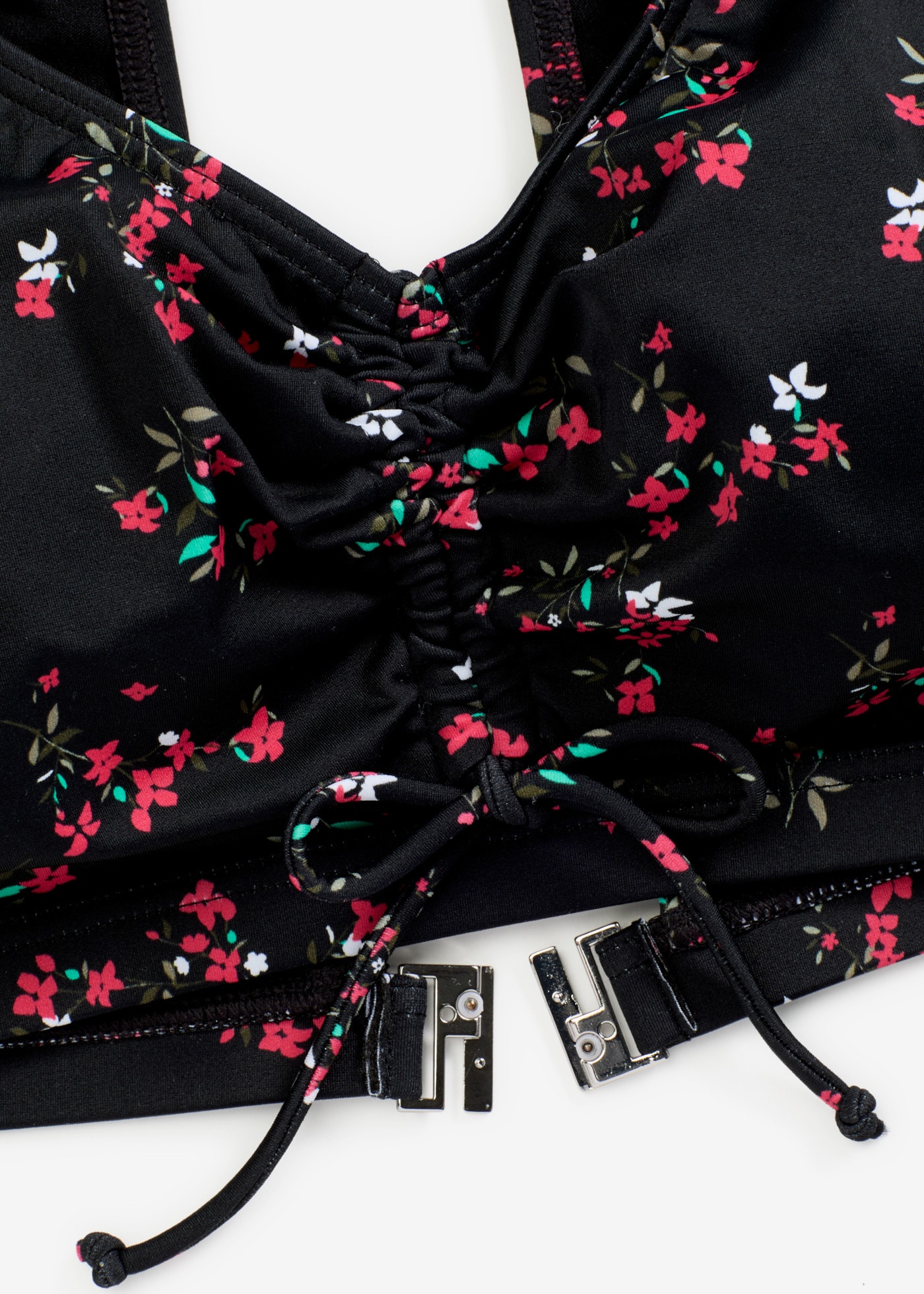 bonprix Top bikini bustier avec imprimé floral, en polyamide et élasthanne