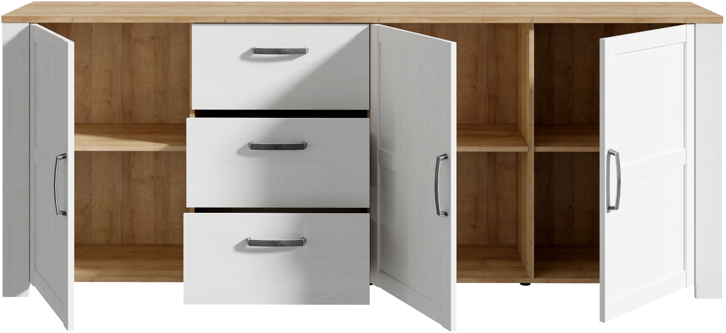 FORTE Buffet »Bohol, grosses Sideboard,Breite 2,20 mtr. Soft-Close, Stauraum« L/H/P 220,8/87/42cm, 3 portes, 3 SK