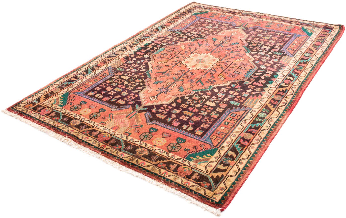 Image of morgenland Orientteppich »Perser - Nomadic - 215 x 153 cm - hellrot«, rechteckig, 10 mm Höhe, Wohnzimmer, Handgeknüpft, Einzelstück mit Zertifikat bei Ackermann Versand Schweiz