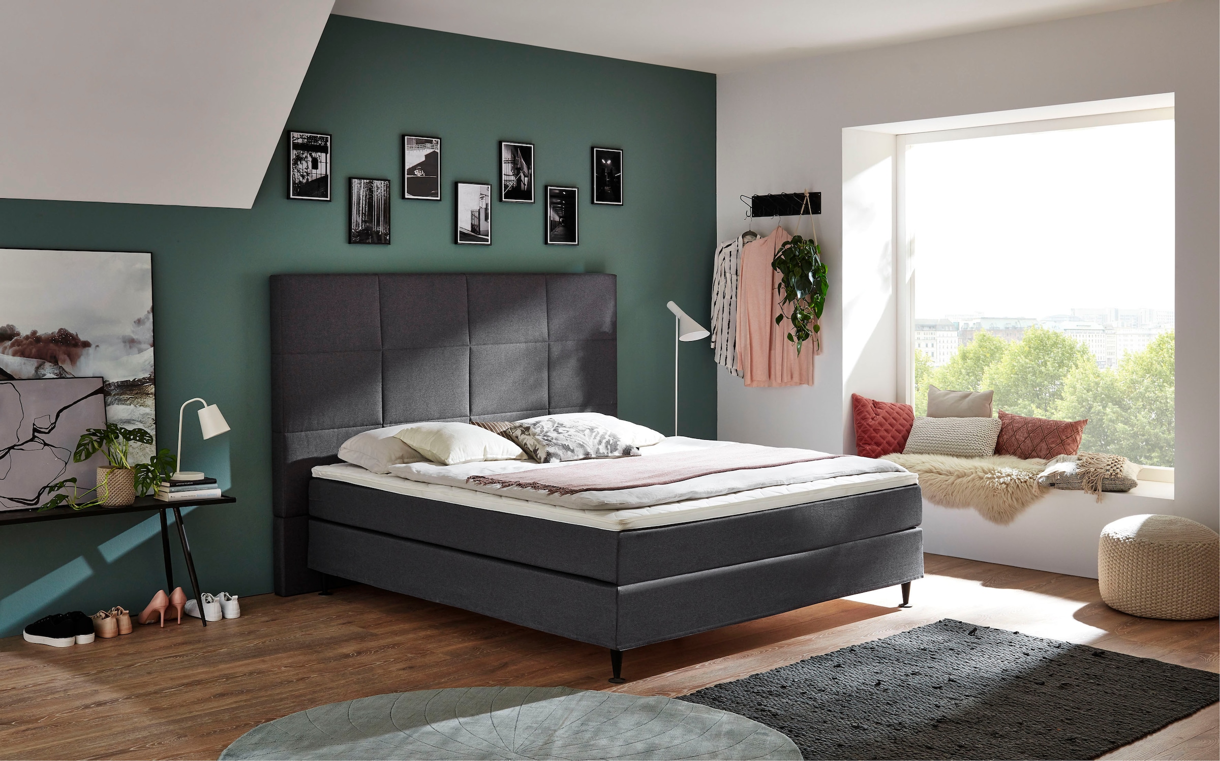 Image of Home affaire Boxspringbett "Linja" mit Hotelbett-Charakter, Komfortliegehöhe und Topper inklusive