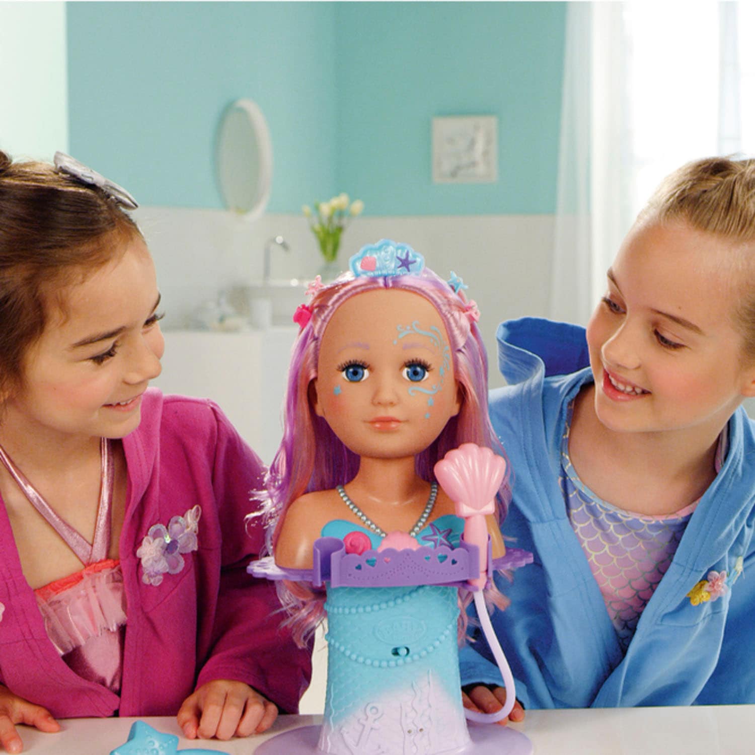 Baby Born Frisier- & Schminkkopf »Sister Styling Head Meerjungfrau«, mit elektronischer Brause