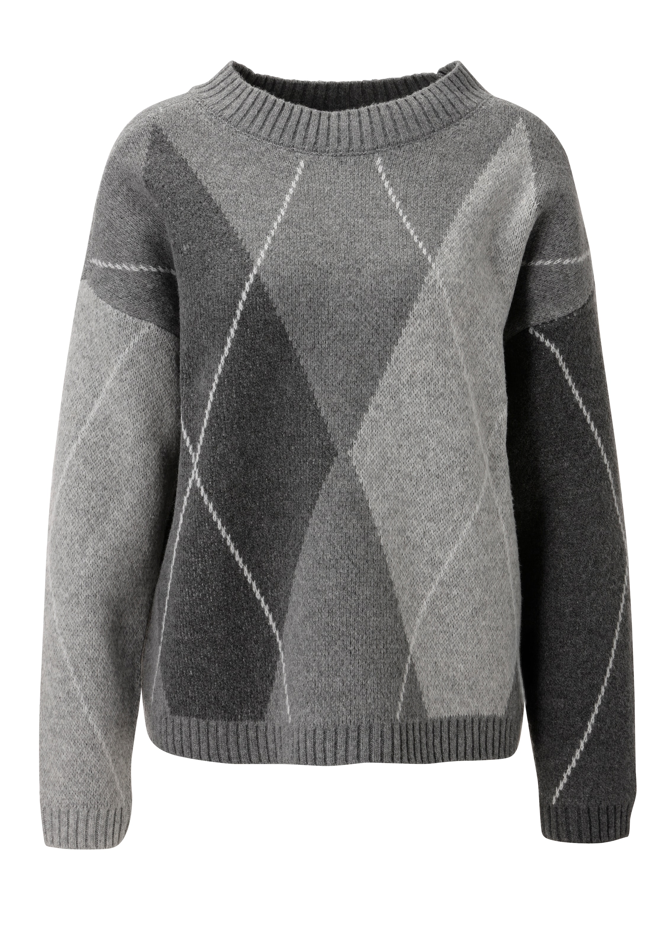 Aniston CASUAL Strickpullover mit grossflächigem Rauten-Muster - NEUE KOLLEKTION