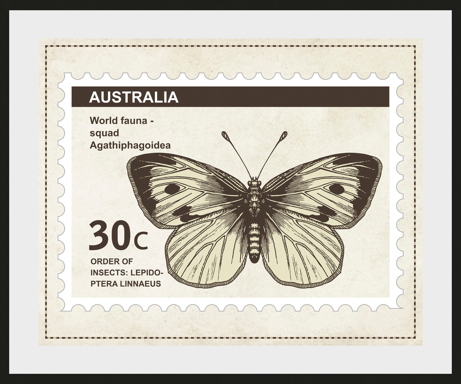queence Bild »30c«, Schmetterlinge-Kunst-Insekten, (1 St.), HD Premium Poster-Druck inkl. Holzrahmen