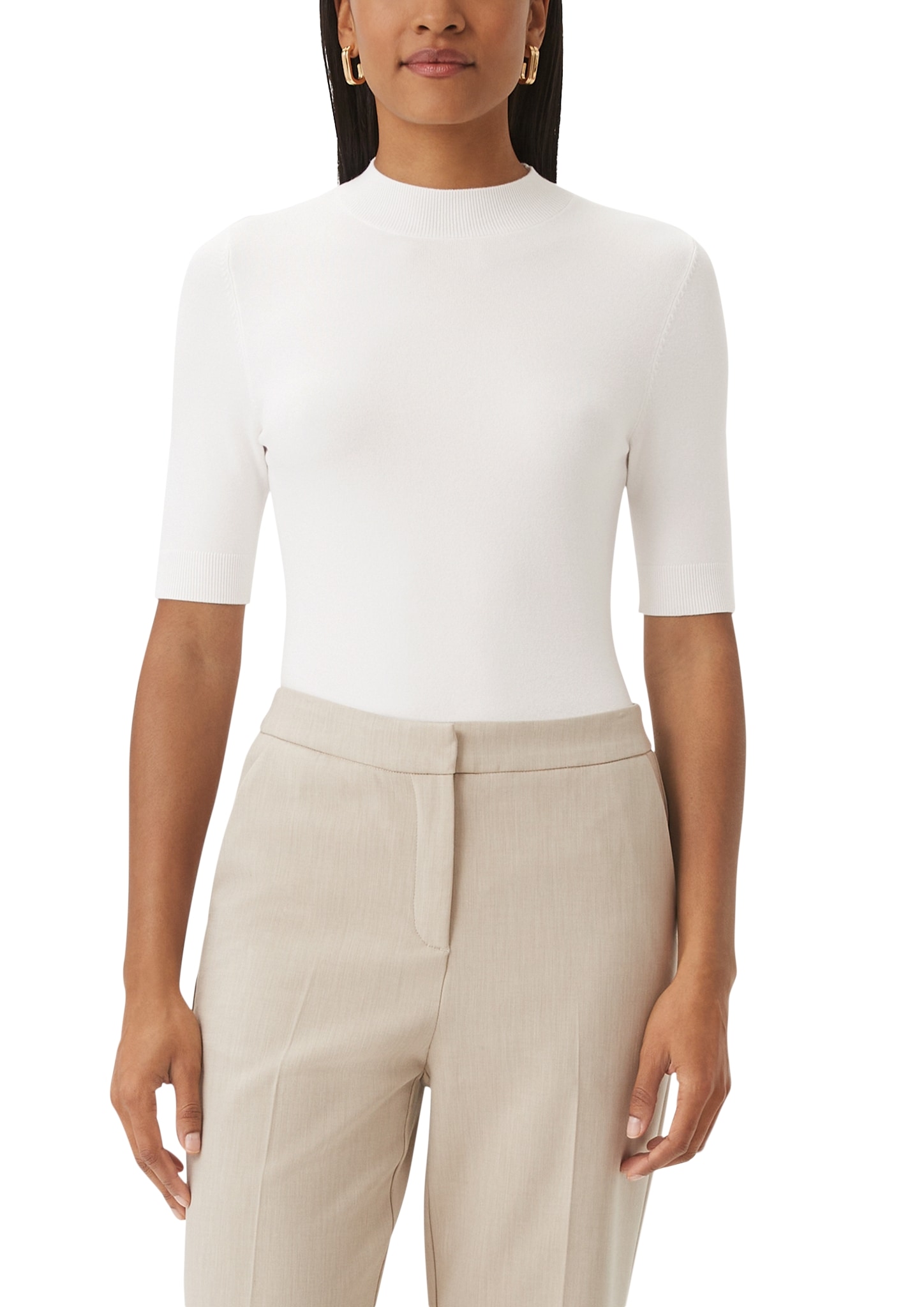 Image of Comma Strickpullover mit Turtleneck, halbarm