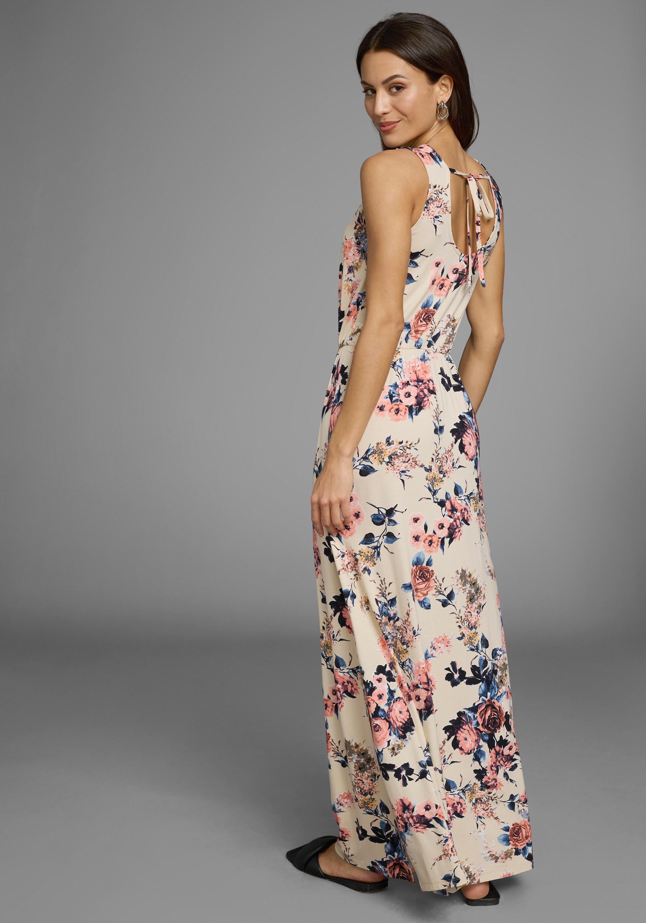 Laura Scott Sommerkleid, mit hohem Rundhals vorn und tiefem hinten, Maxikleid - NEUE KOLLEKTION