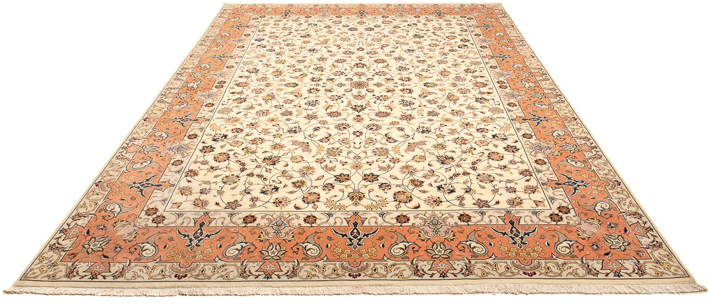 Image of morgenland Orientteppich »Perser - Täbriz - Royal - 370 x 250 cm - beige«, rechteckig, 7 mm Höhe, Wohnzimmer, Handgeknüpft, Einzelstück mit Zertifikat bei Ackermann Versand Schweiz