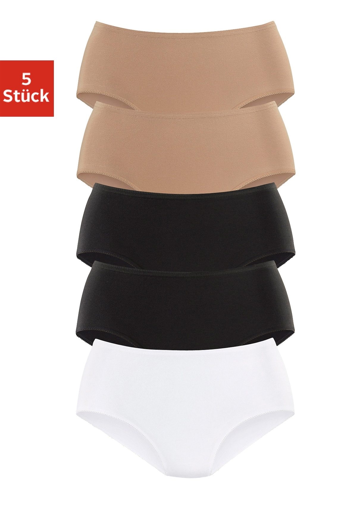 petite fleur by Lascana Hüftslip 5er-Pack, aus elastischer Baumwolle