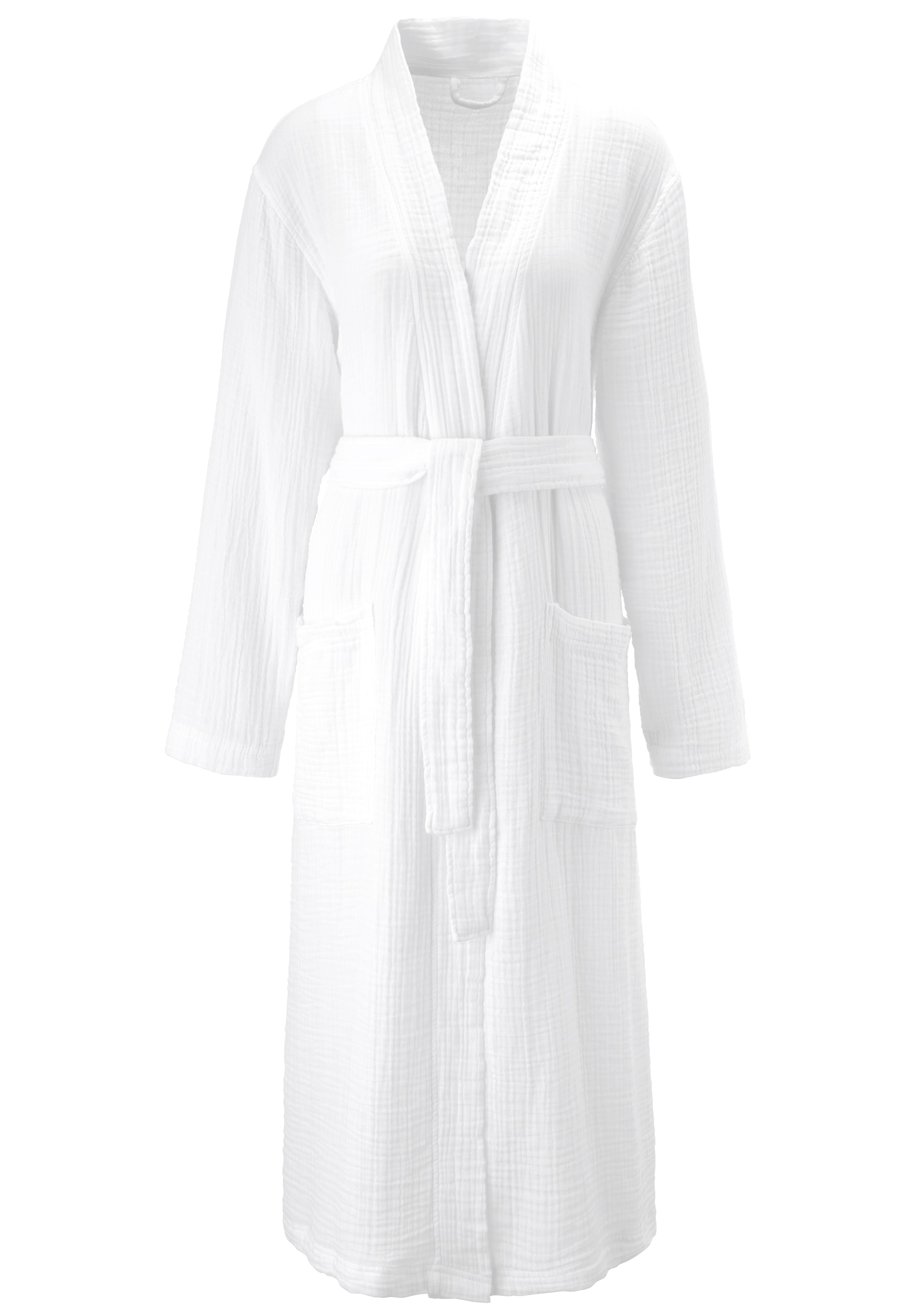 GOODproduct Peignoir de bain »Juna Musselin, ideal für Sauna & Spa, Hotelbademantel, Morgenmantel« 1 cuis moderne, qualité légère, 100% coton