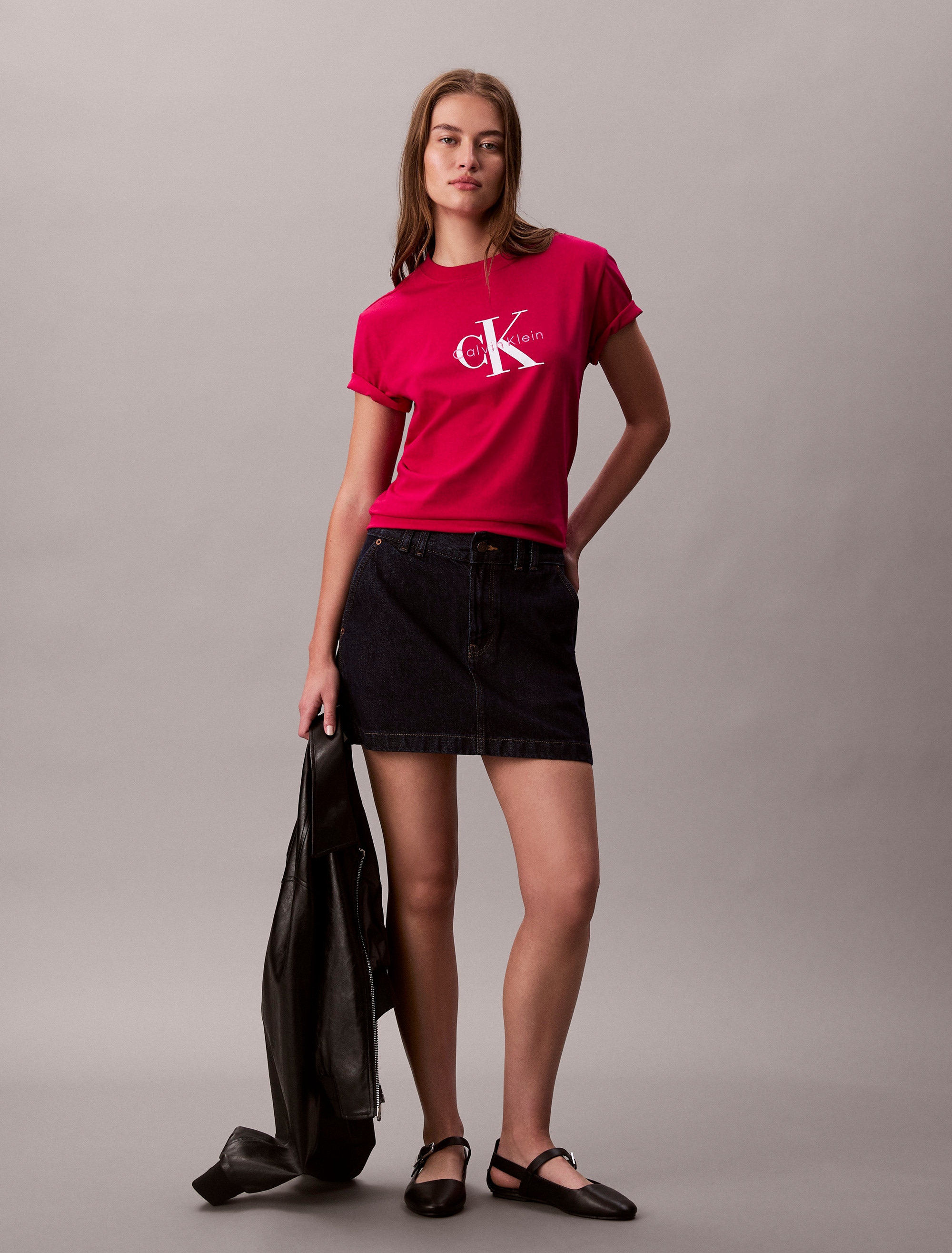 Calvin Klein Jeans T-Shirt »HERO SS CLASSIC MONOLOGO CNECK T«, mit grossem CK-Print