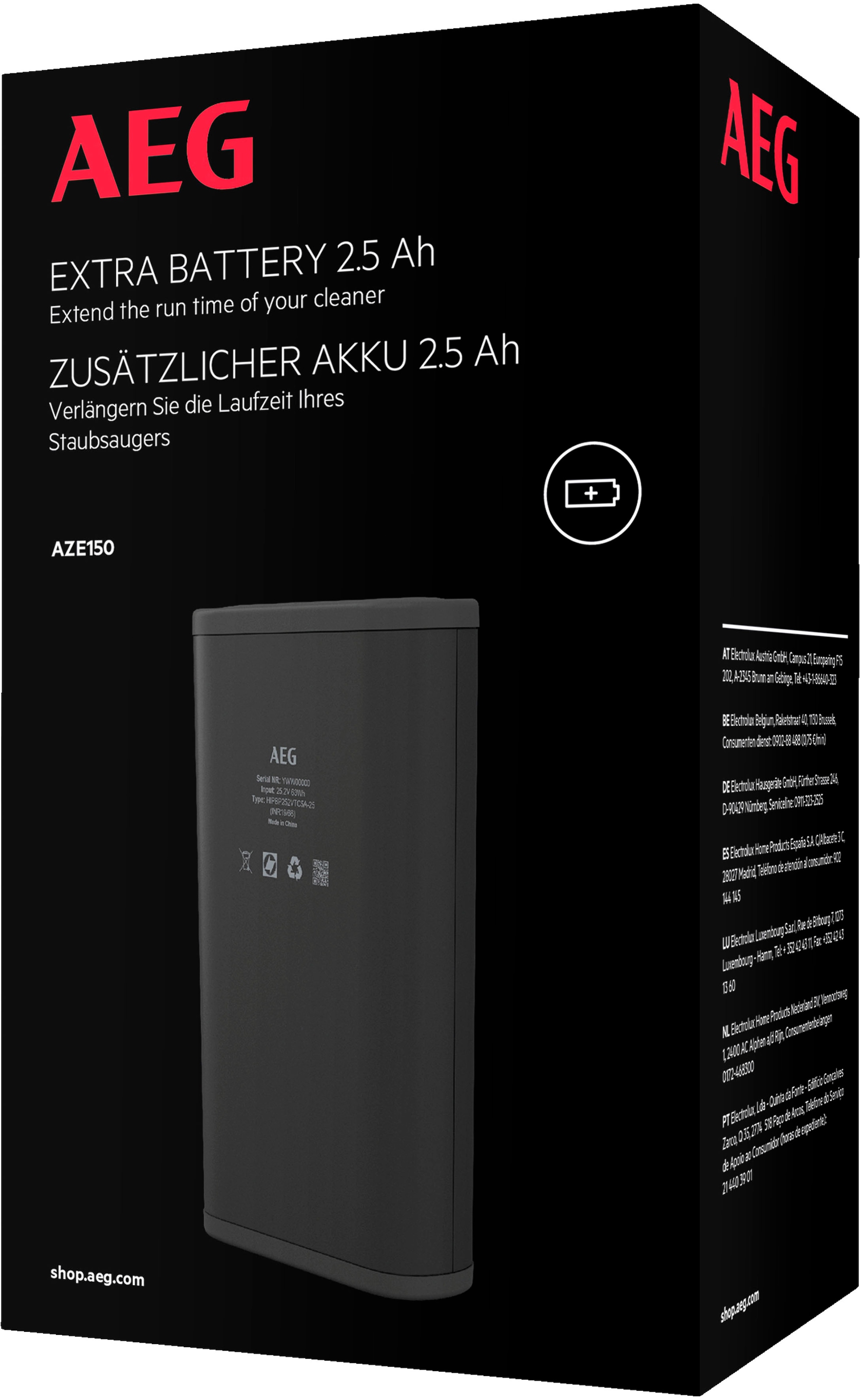 Image of AEG Akku "AZE150" 25,2 Ersatz-Akku für Laufzeitverlängerung
