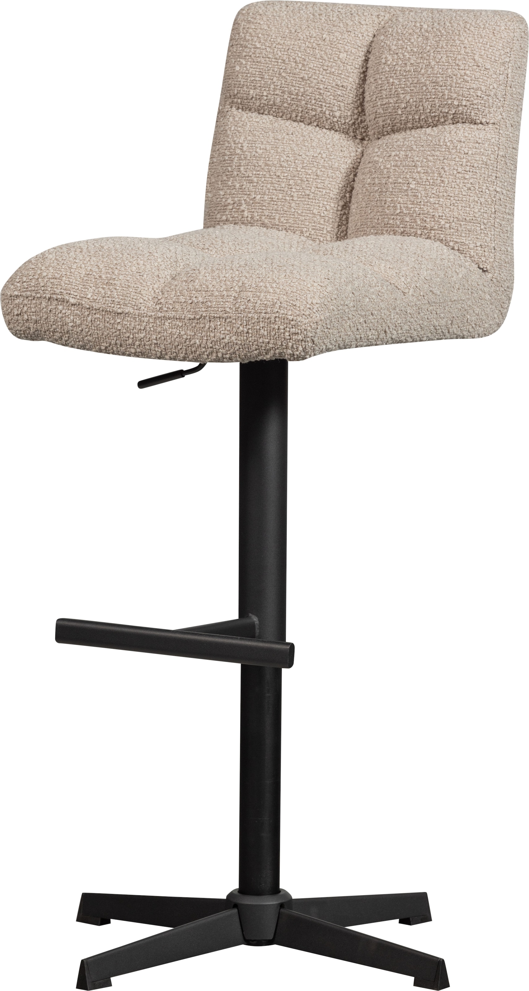 WOOOD Barhocker »Vinny mit Bouclé-Bezug höhenverstellbar, B 44 x T 58 x H 114 cm« Set, 2 Stk. tlg. Sitzhöhe von 60 bis 80 cm, Tragkraft 100 kg, Drehmechanismus
