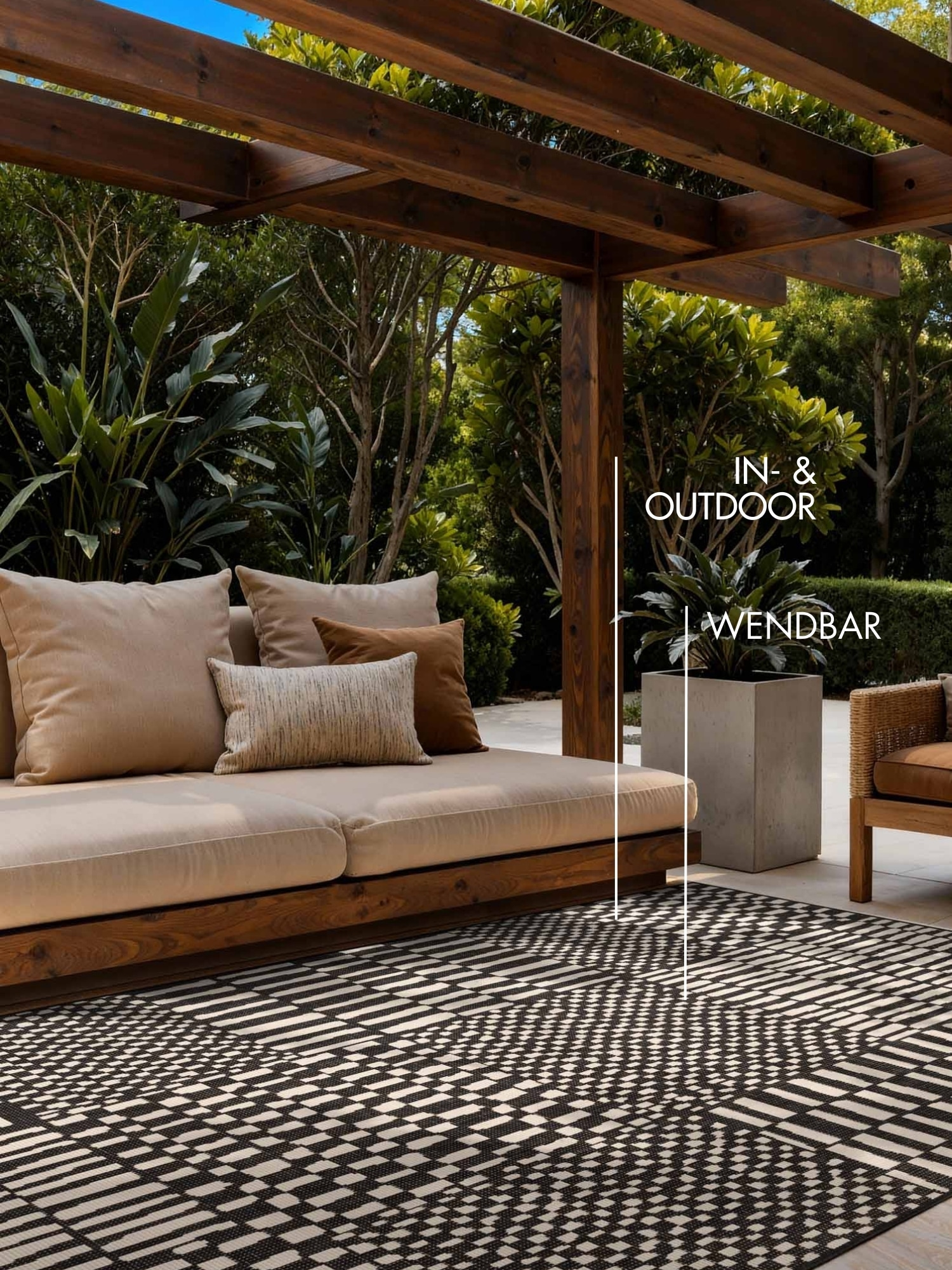 Ted Baker Teppich »Barkham« rechteckig 8 mm Höhe Designteppich, Wetterfest, Pflegeleicht, Modern, Wohnzimmer, Terrasse