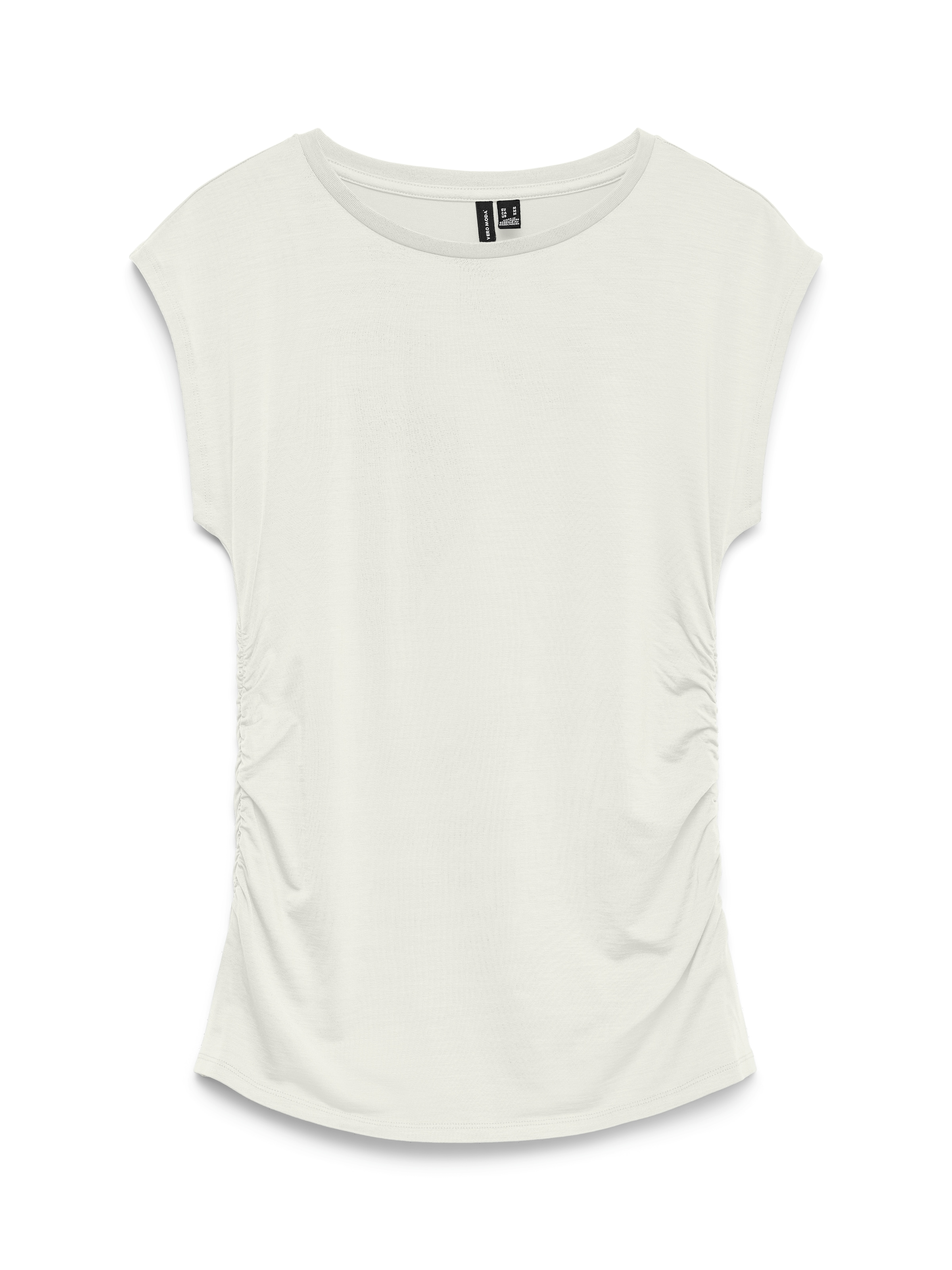 Vero Moda Shirt à col rond »VMAVASARAH  SL TOP JRS NOOS« mélange de matériaux, froncé sur le côté
