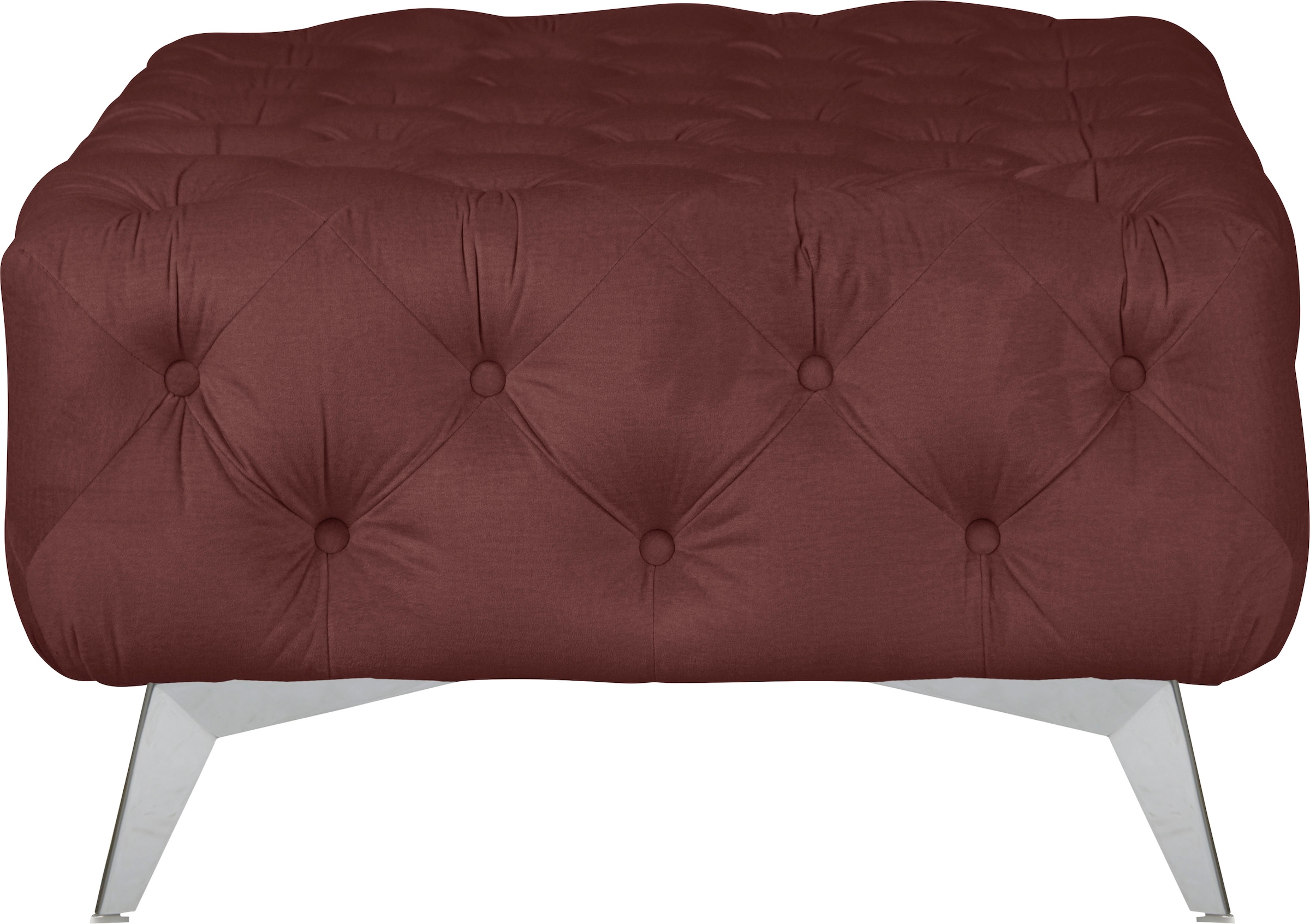 Image of Home affaire Polsterhocker "Amaury" Chesterfield-Optik, Breite 80cm, Fussfarbe wählbar