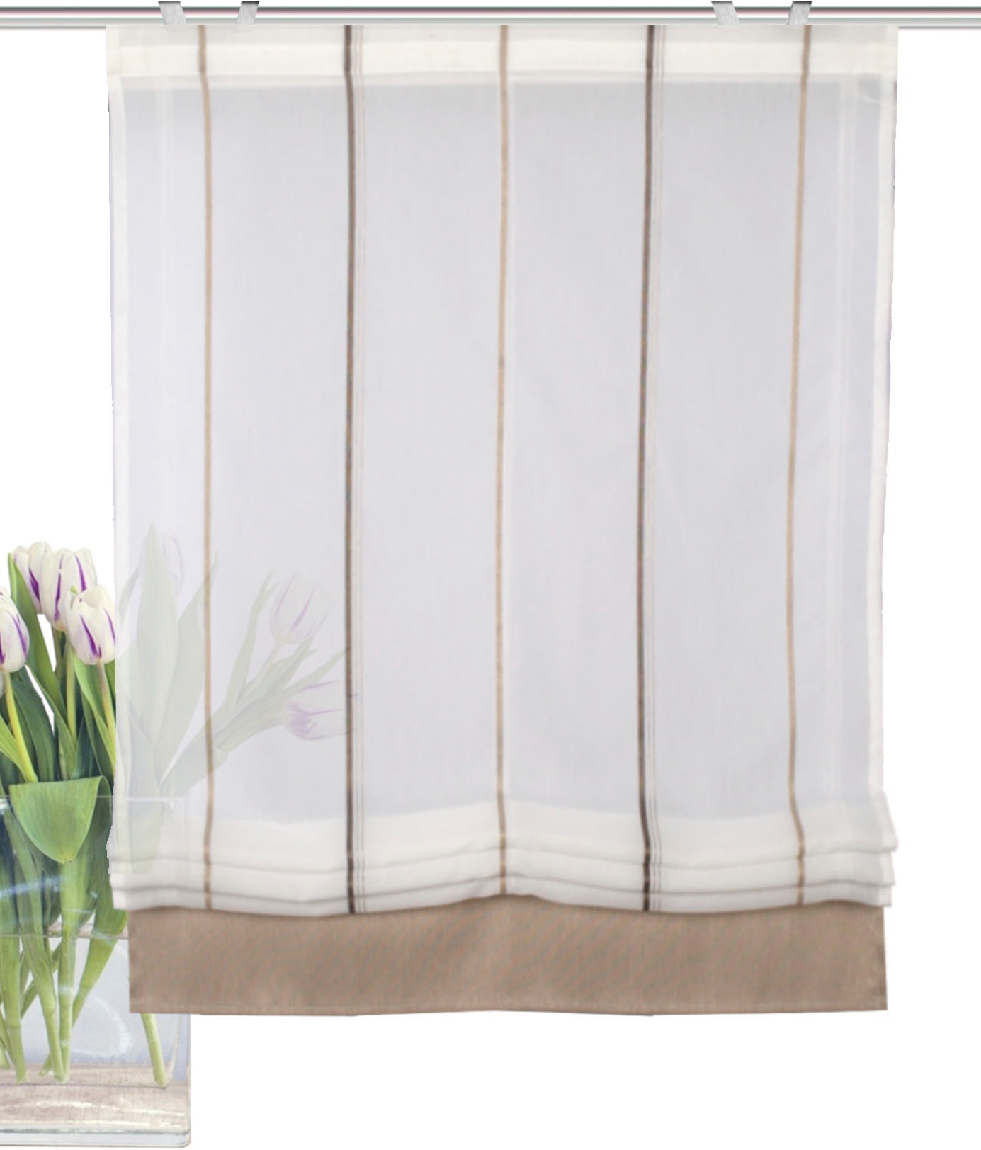 Image of HOME WOHNIDEEN Raffrollo »PIRULI«, mit Klettband, freihängend, Effektvoile bei Ackermann Versand Schweiz