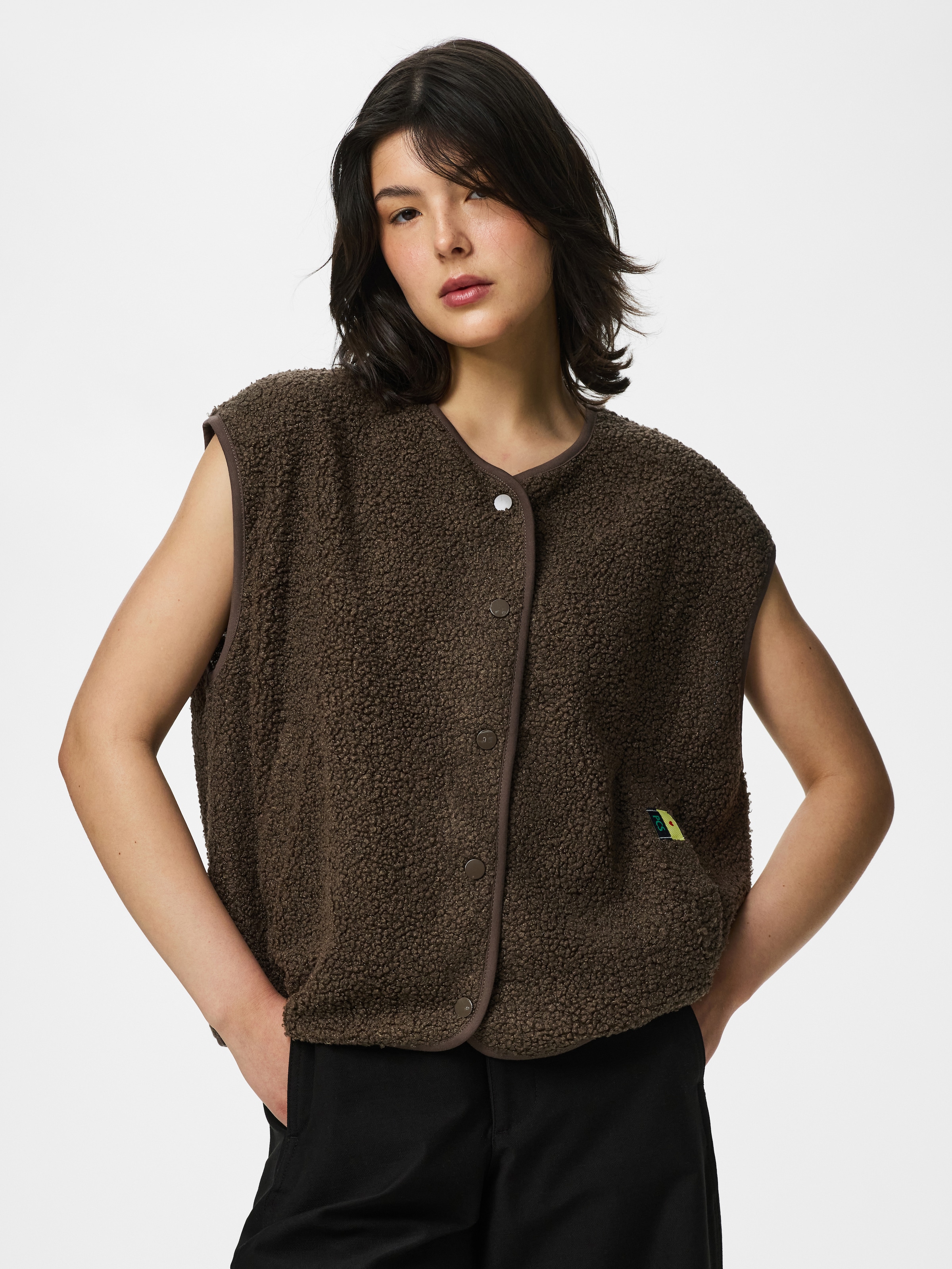 Image of pieces Plüschweste "PCKATTY TEDDY VEST NOOS BC" Kunstfaser