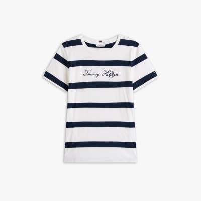 Tommy Hilfiger T-shirt à manches courtes »SCRIPT REG C-NK SS T-SHIRT« Coton