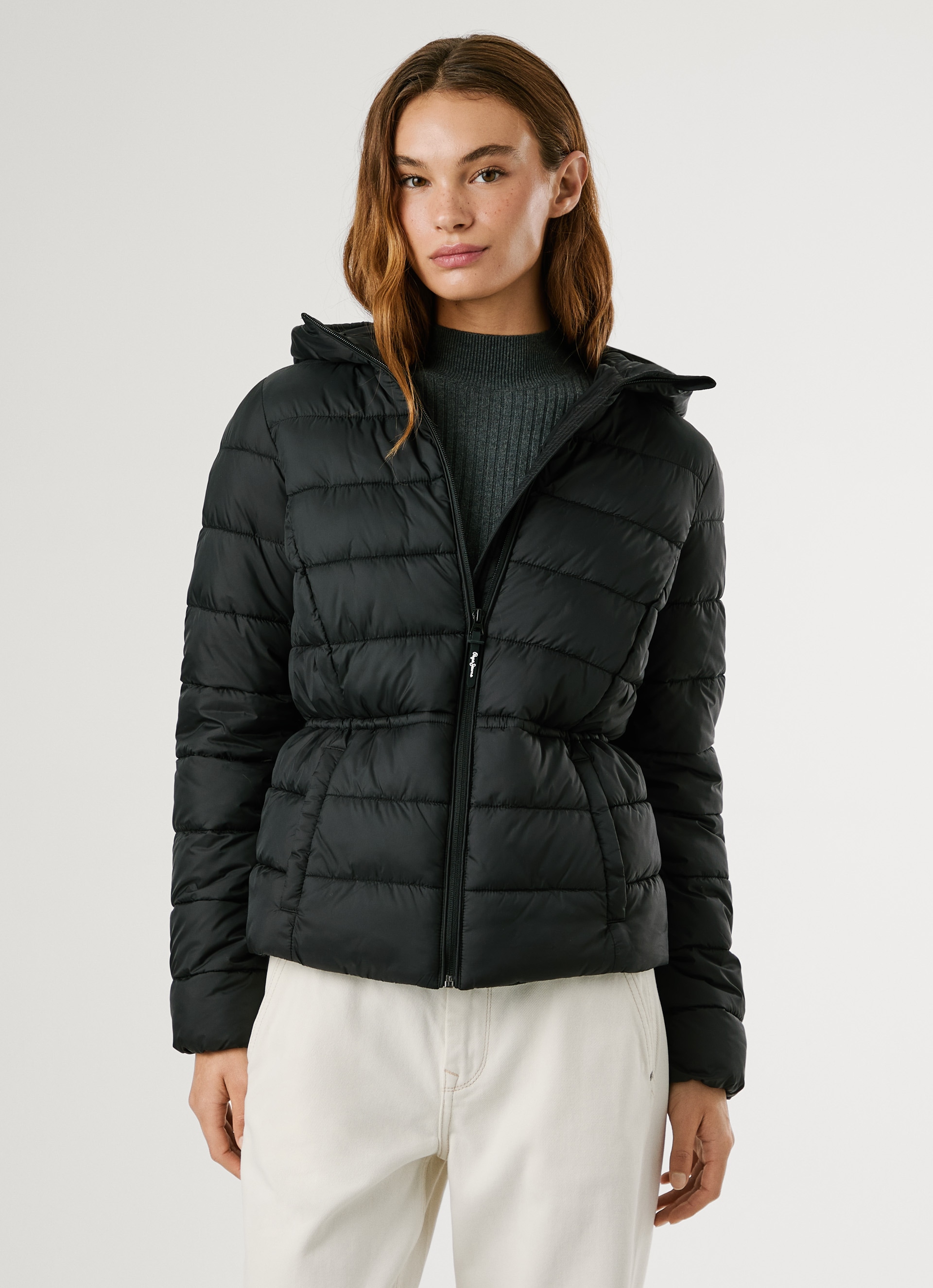 Image of Pepe Jeans Steppjacke "SALLY SHORT" mit Kapuze tailliert, mit verstellbarem Kordelzug