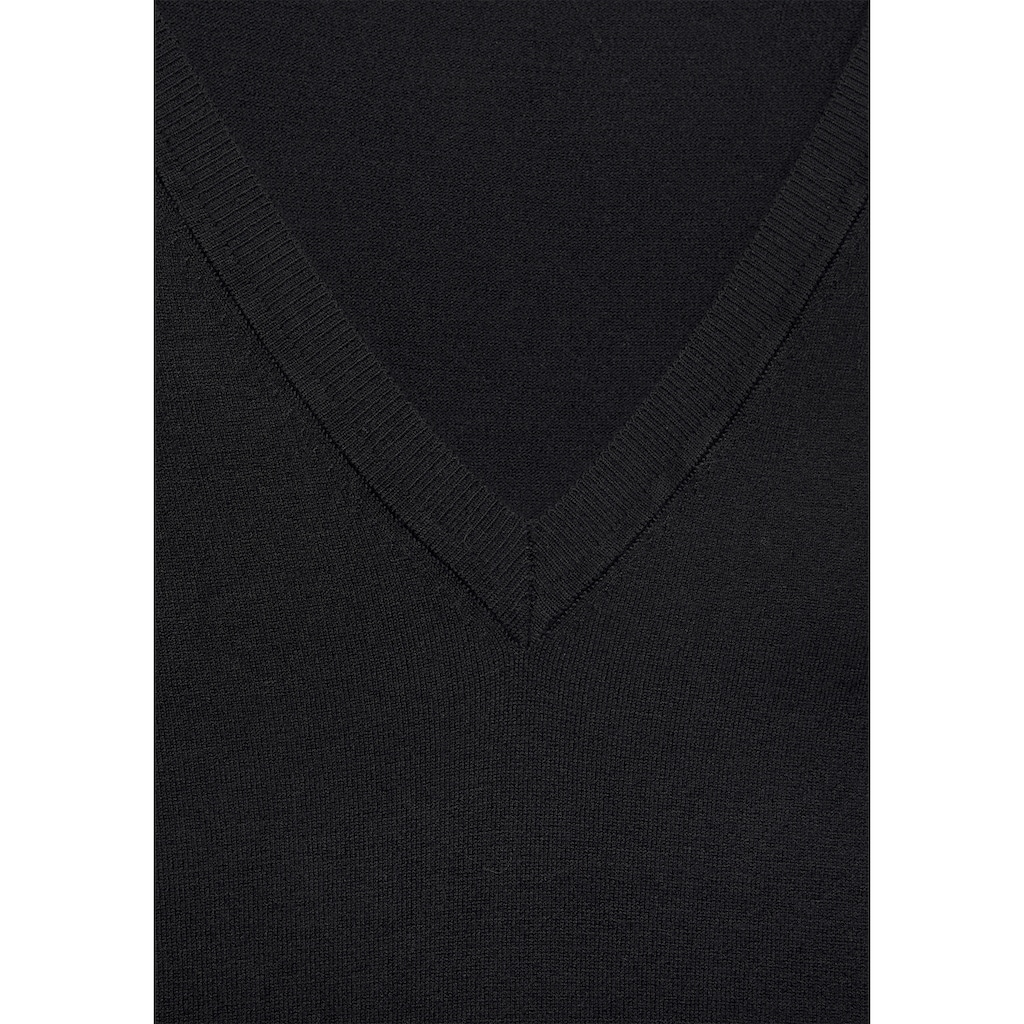 Vivance V-Ausschnitt-Pullover, in taillierter Form, weicher Strickpullover, Basic, klassisch