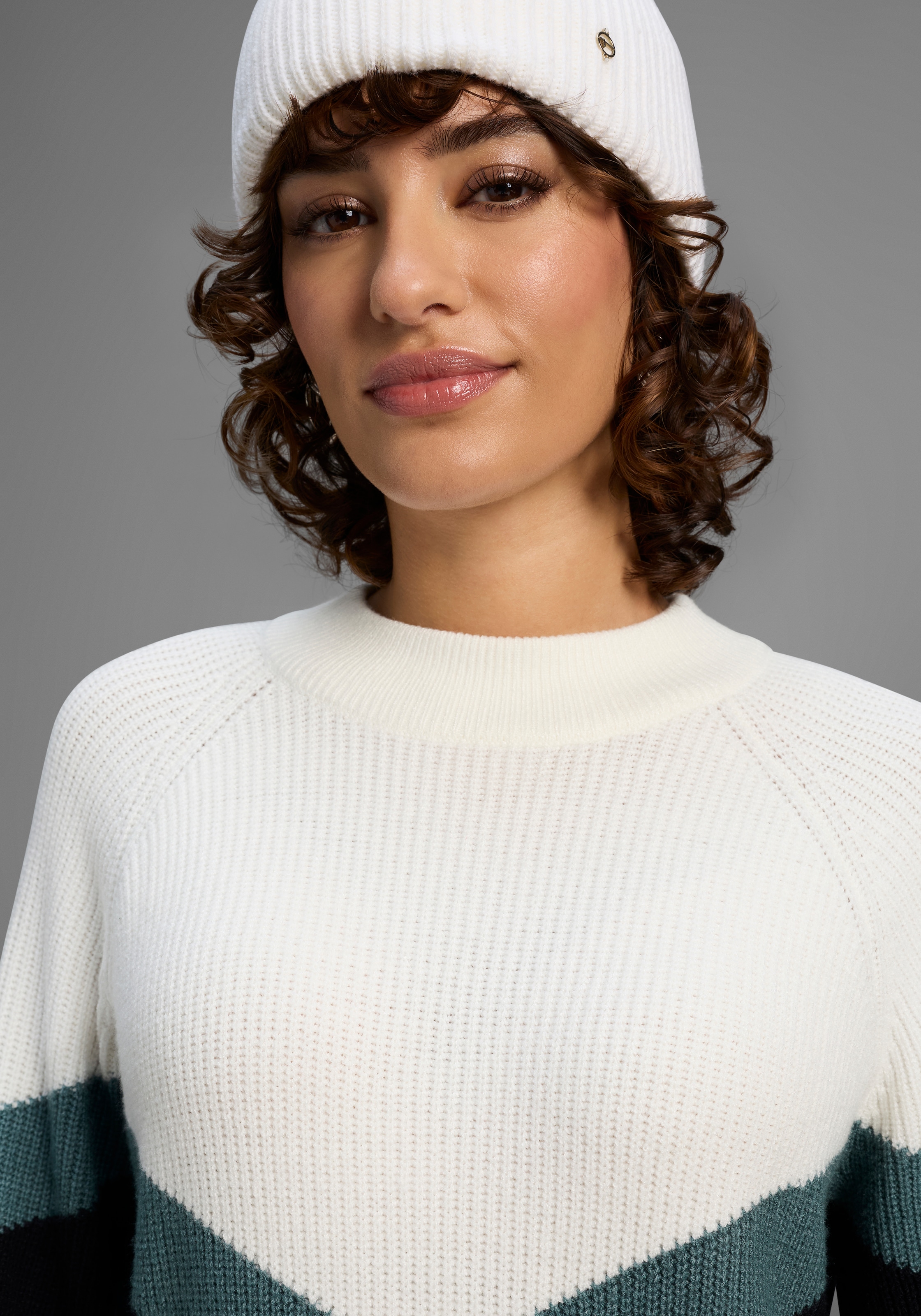 Laura Scott Robe en tricot Sans poches mit Streifenmuster aus weicher Viskosequalität