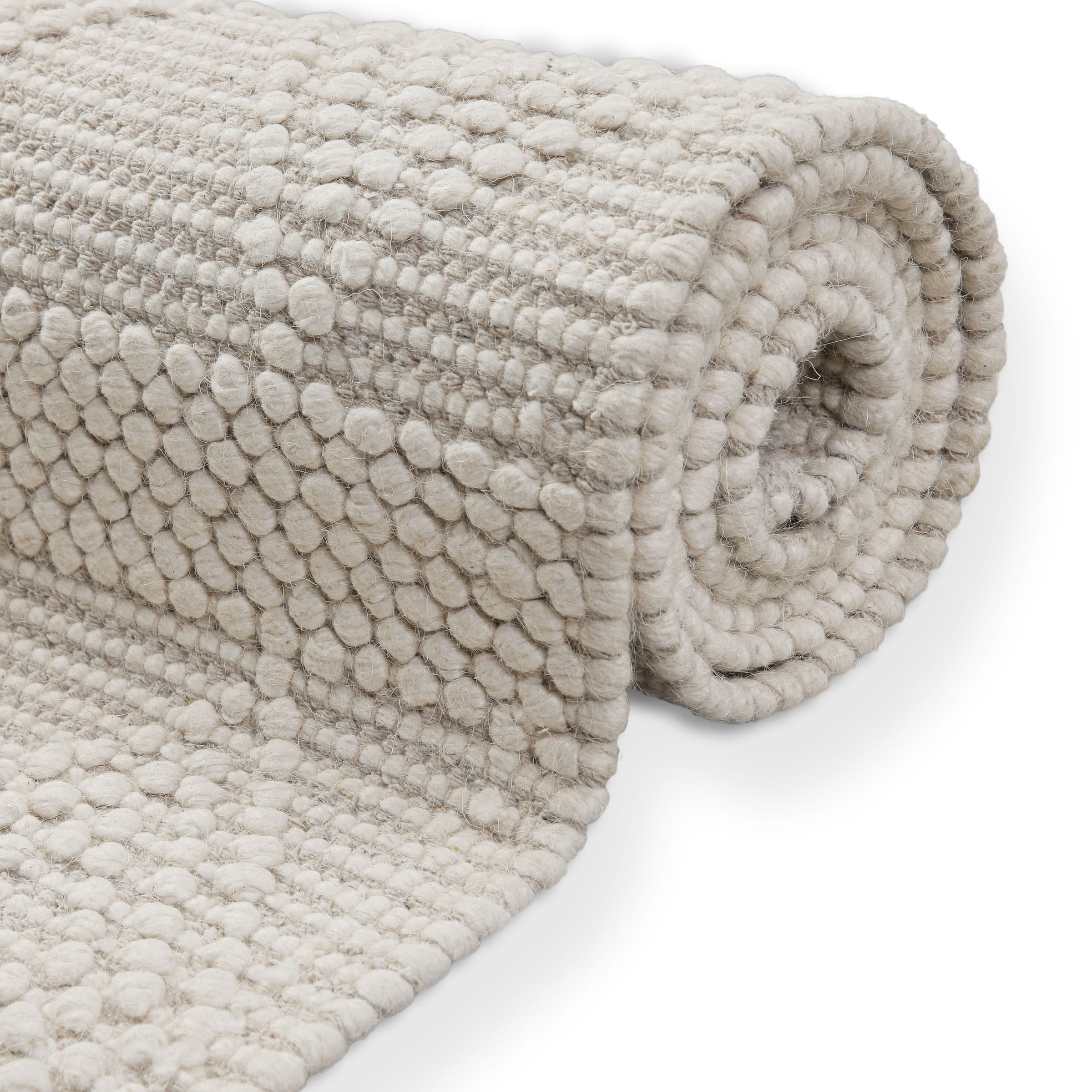 GOODproduct Teppich »Grunno« rechteckig 8 mm Höhe 70% Wolle, handgewebt, Raute, Hoch-Tief, Wohnzimmer, Naturfaser