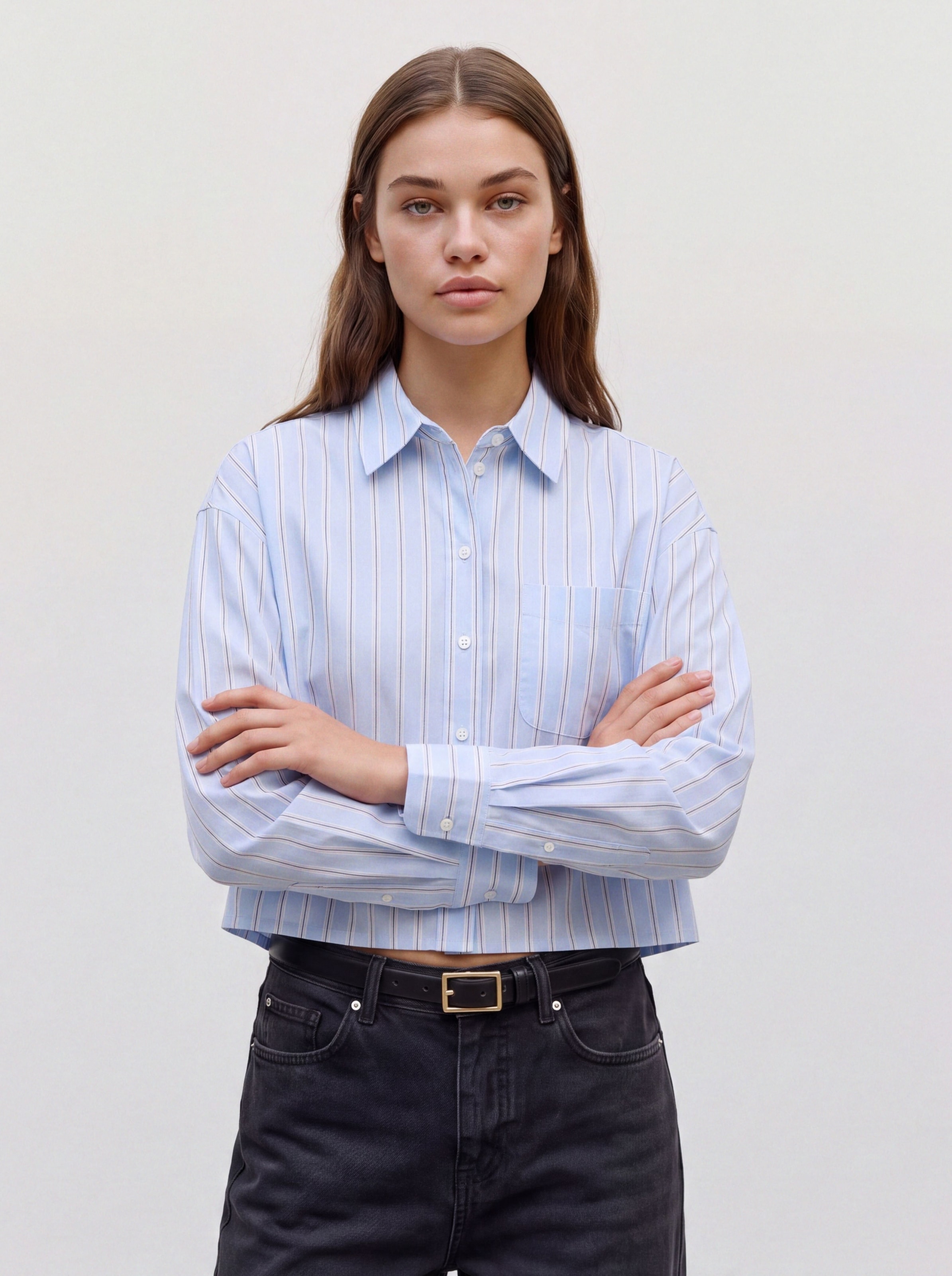 Image of Vero Moda Hemdbluse "VMARIA LS SHORT BOXY SHIRT WVN NOOS" Baumwollmischung, loose fit