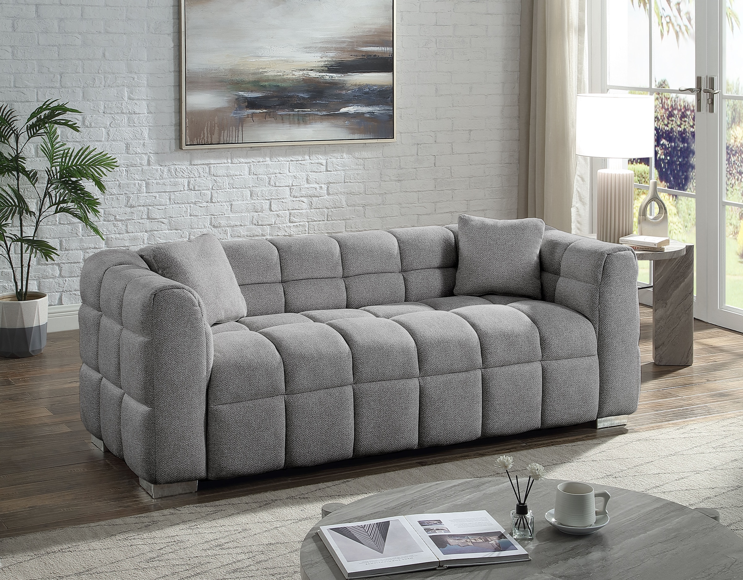 ATLANTIC home collection 3-Sitzer "Bubble"-3D Optik Sofa mit Taschenfederkern, inkl. Zierkissen