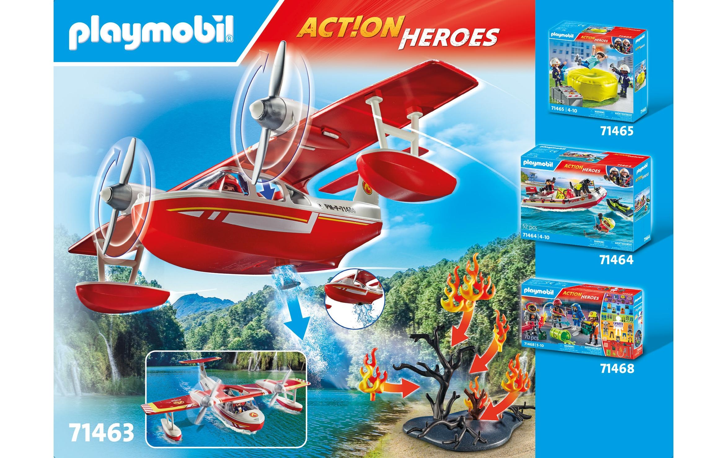 Playmobil® Briques de jeu »Action Heroes Feuerwehrflugzeug mit Löschfunktion 71463«