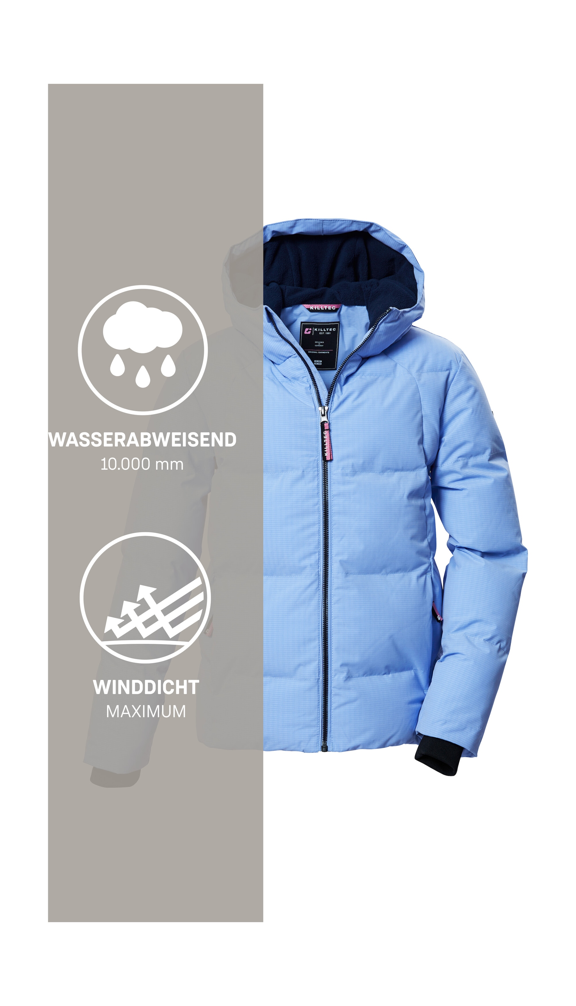 Killtec Veste matelassée »KOW 357 GRLS QLTD JCKT« Wasserabweisende Mädchenjacke mit Kapuze, atmungsaktiv, warm