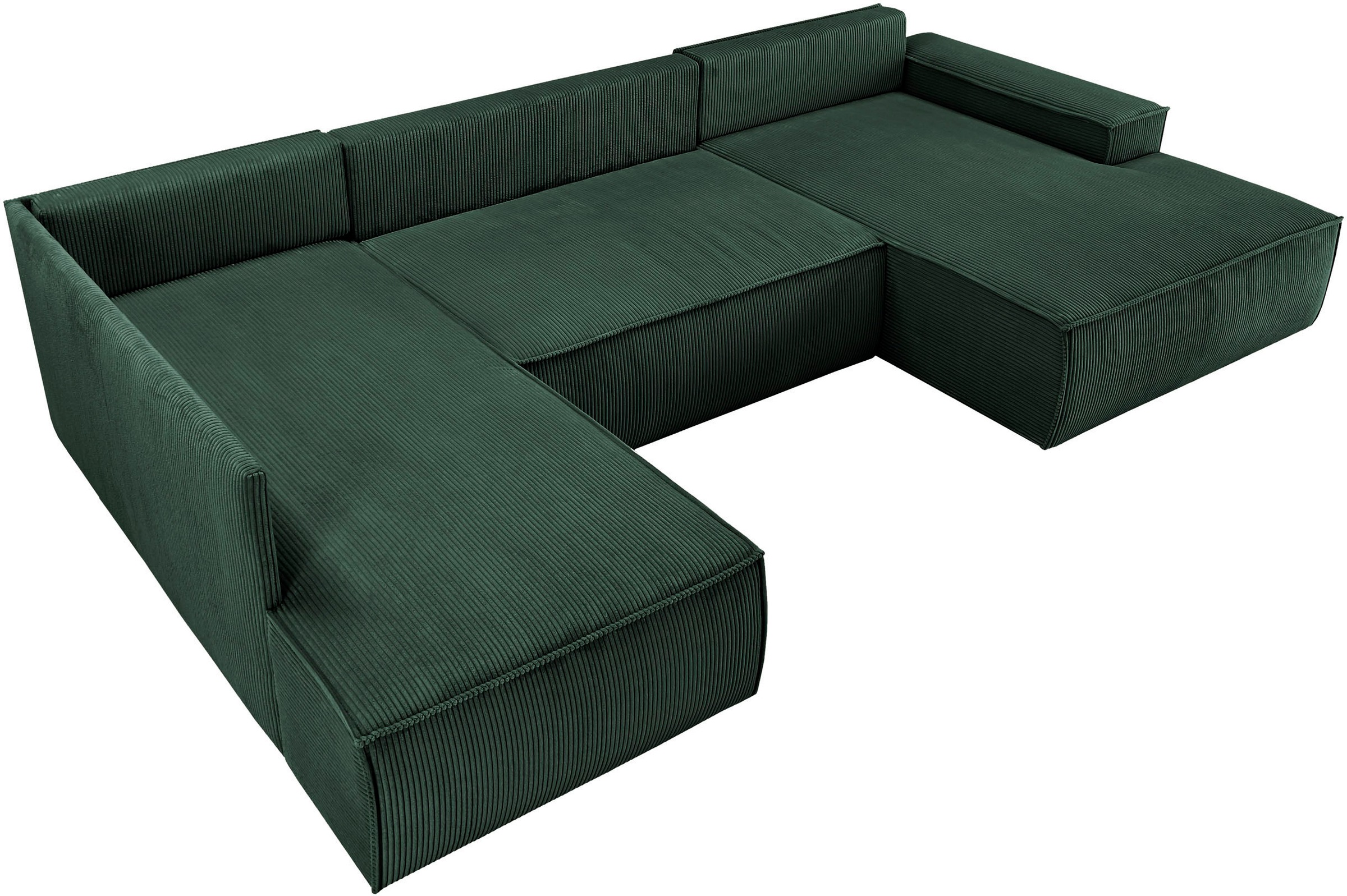 Home affaire Wohnlandschaft »SHERWOOD XXL 329 cm, U-Form, Schlafsofa,«, Schlaffunktion m. Bettkasten (194x139 cm), Cord, Vintage, Samtvelours