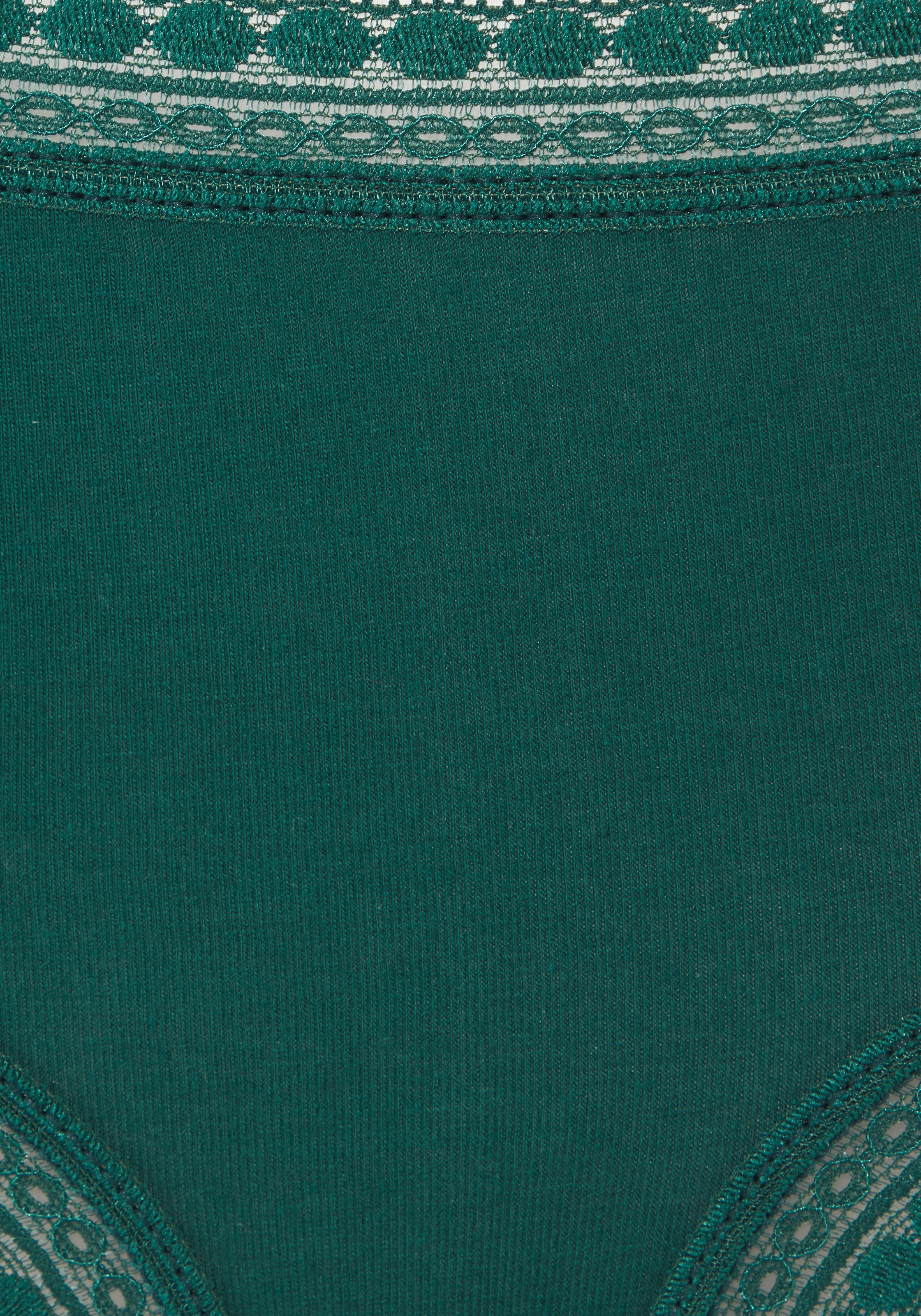 LASCANA Panty 3er-Pack,  aus elastischer Baumwolle mit weicher Spitze