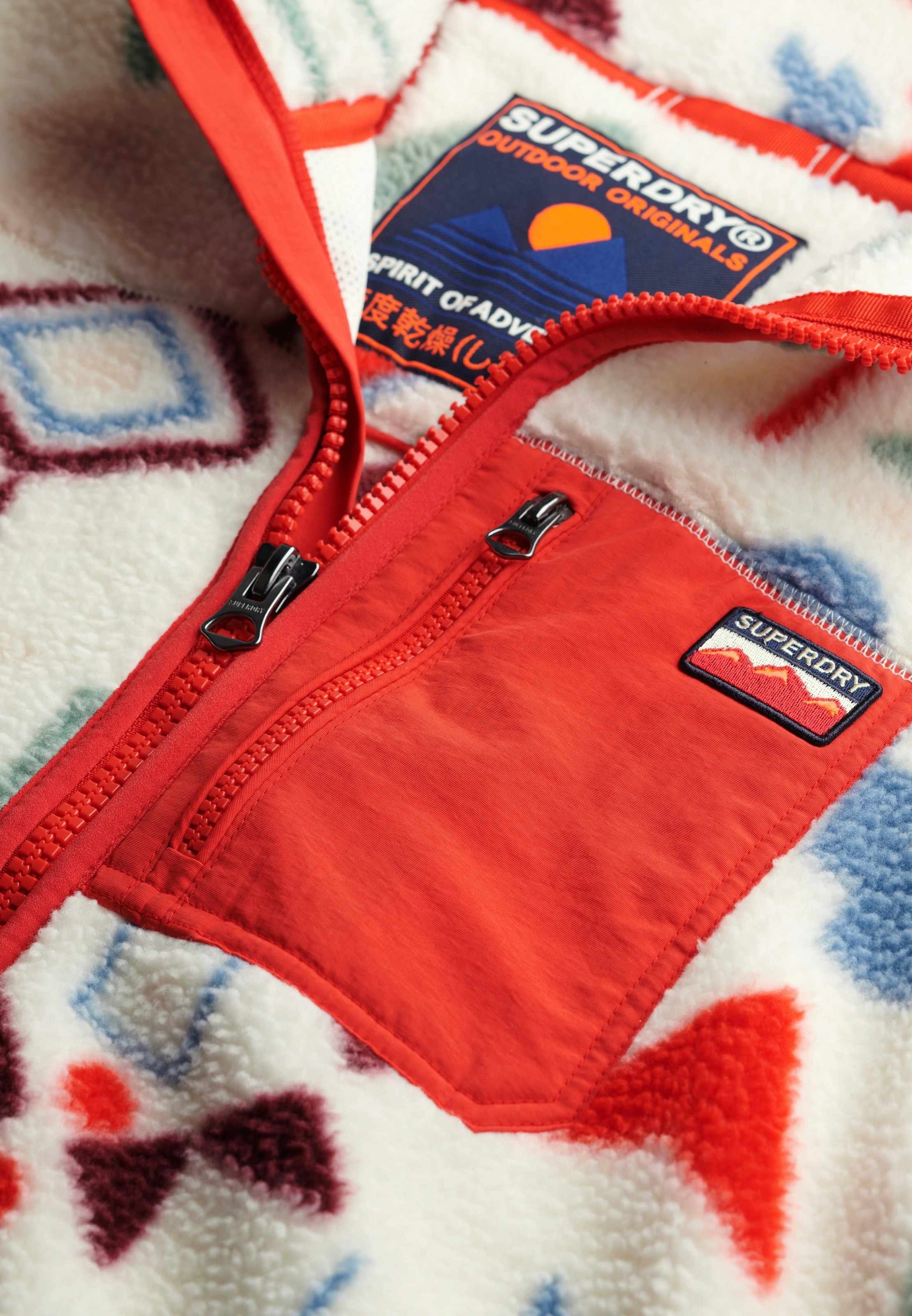 Superdry Veste polaire »OUTDOOR PRINTED ZIP FLEECE« coupe slim, col montant