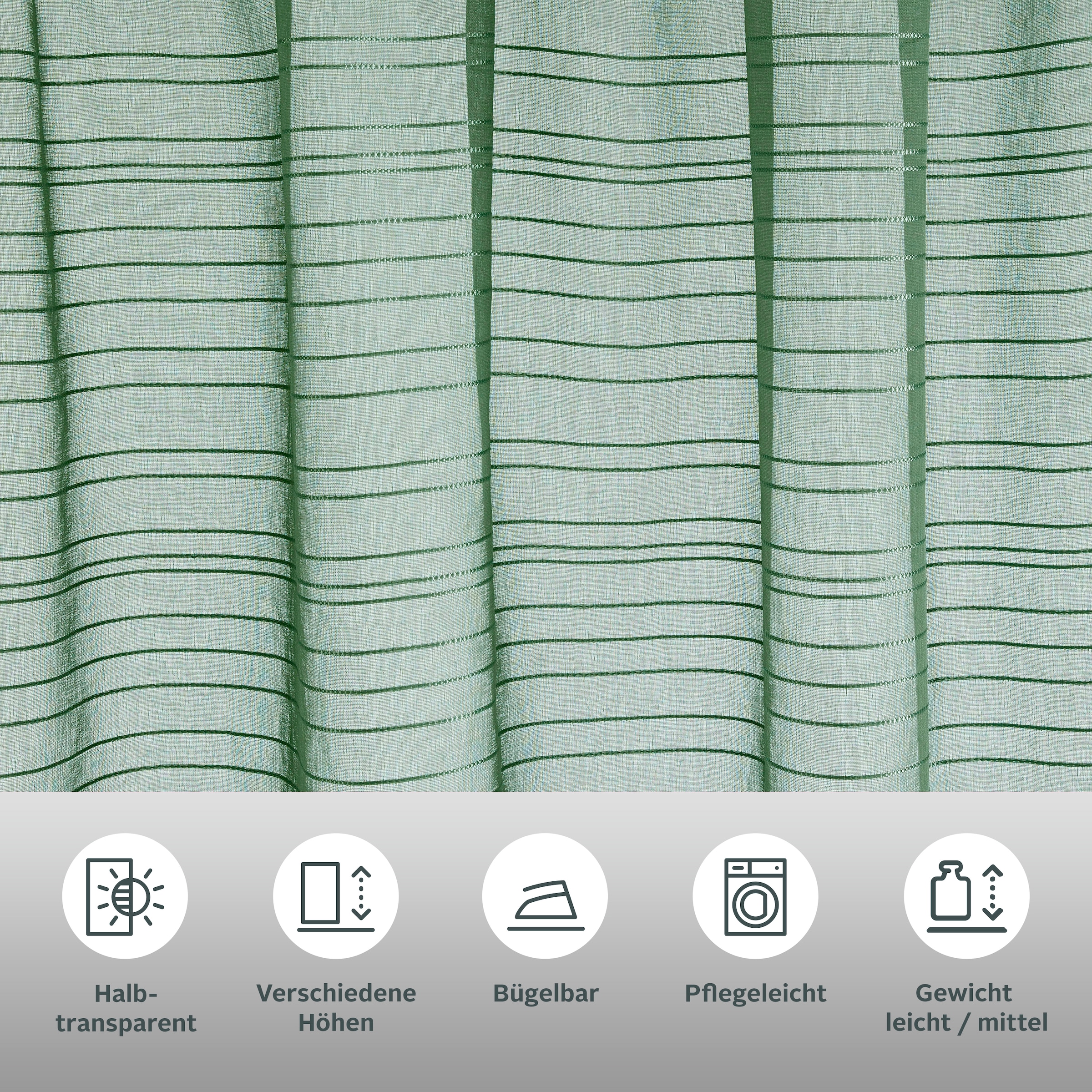 Bruno Banani Rideau »Linus« Bande volante 1 cuis tlg. 1 Schal, eingewebte Querstreifen, verschiedene Grössen,
