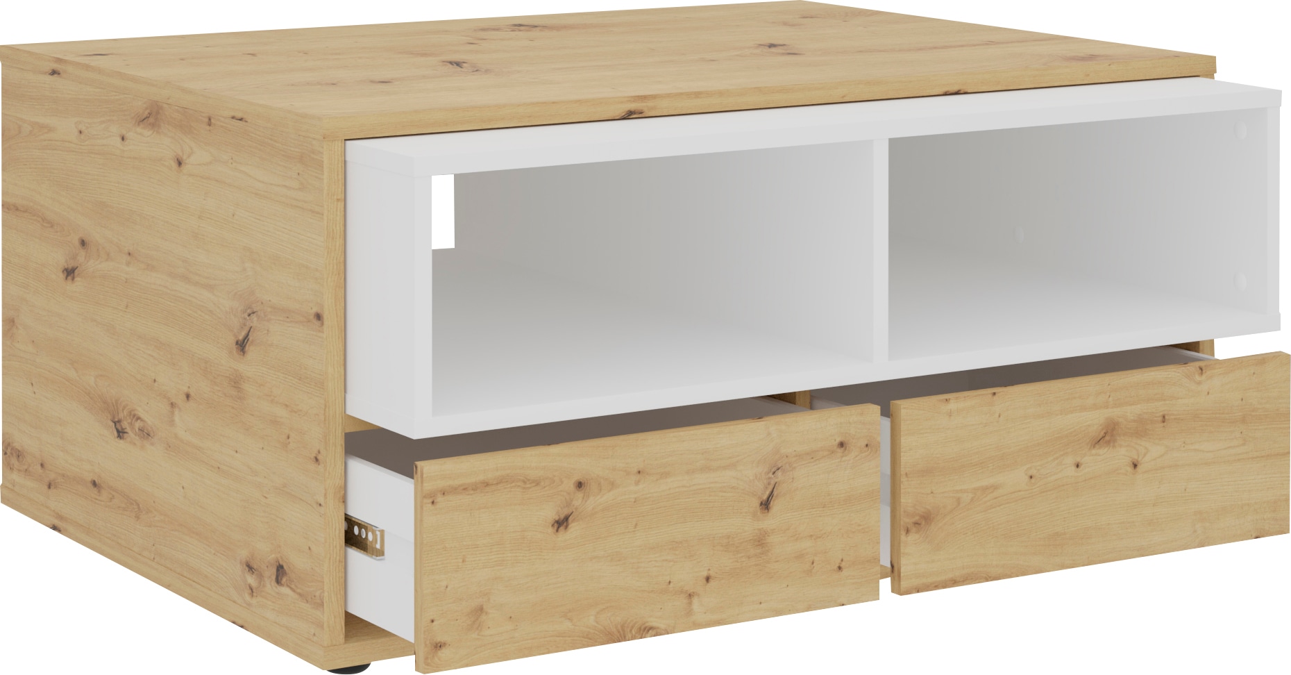 Image of FMD Couchtisch "Monza 2" Couchtisch mit zwei Schubkästen und zwei offenen Fächern