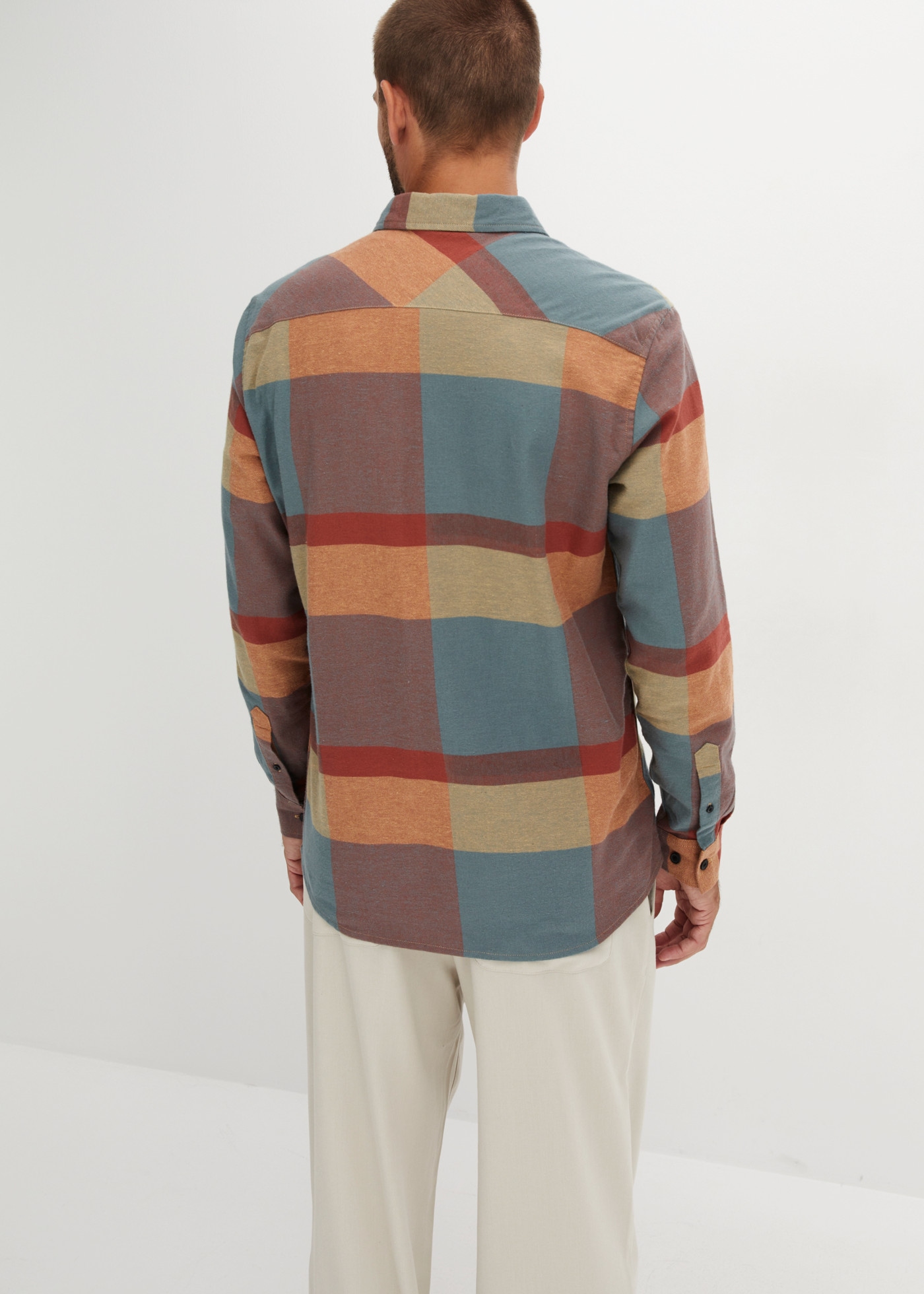 bonprix Flanellhemd modisches Karohemd, aus wärmendem Baumwoll-Flanell, Regular Fit