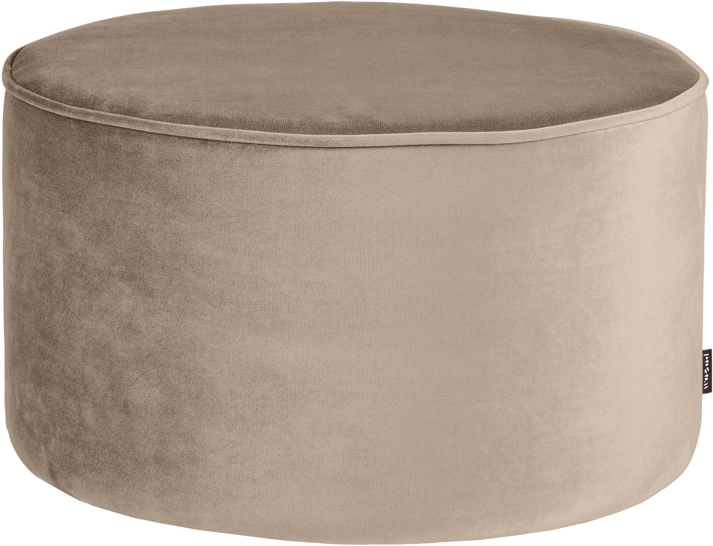 Image of WOOOD Hocker "Sara mit Jarra-Velvetbezug, Ø 60 x H 36 cm" Maximale Verschleissfestigkeit, Tragkraft 120 kg, Pfleiglicht